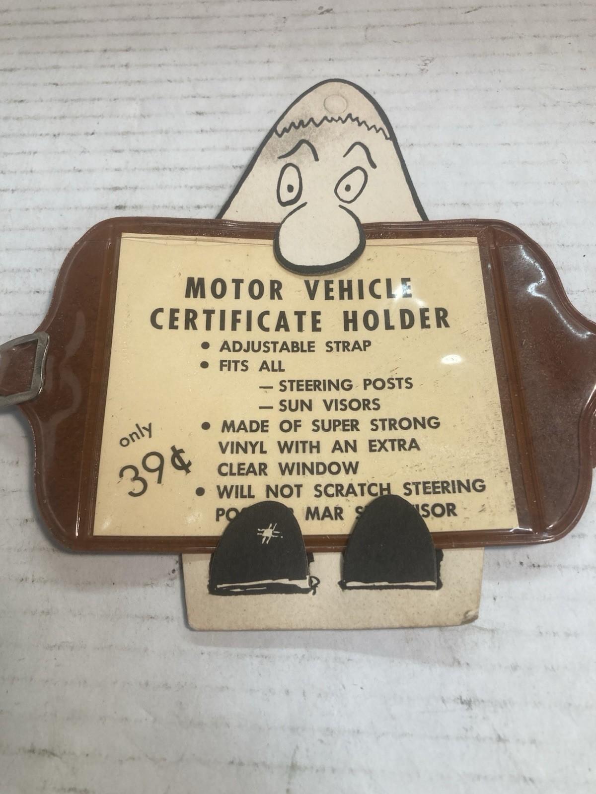 Vintage Car Registration And Insurance Holder For Visor or Steering Column