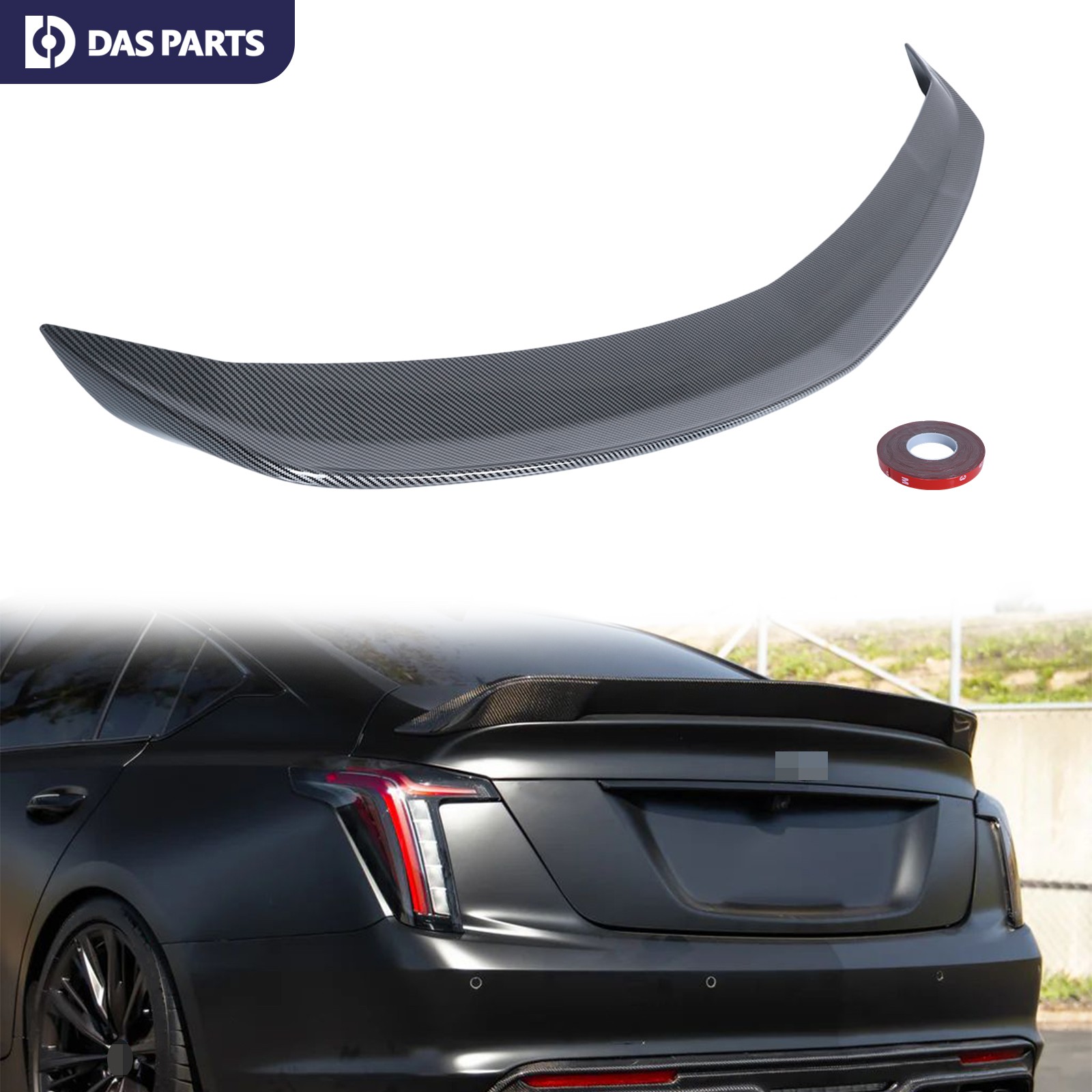 For 20-25 Cadillac CT5 V Blackwing Style Carbon Fiber Duckbill Trunk Spoiler