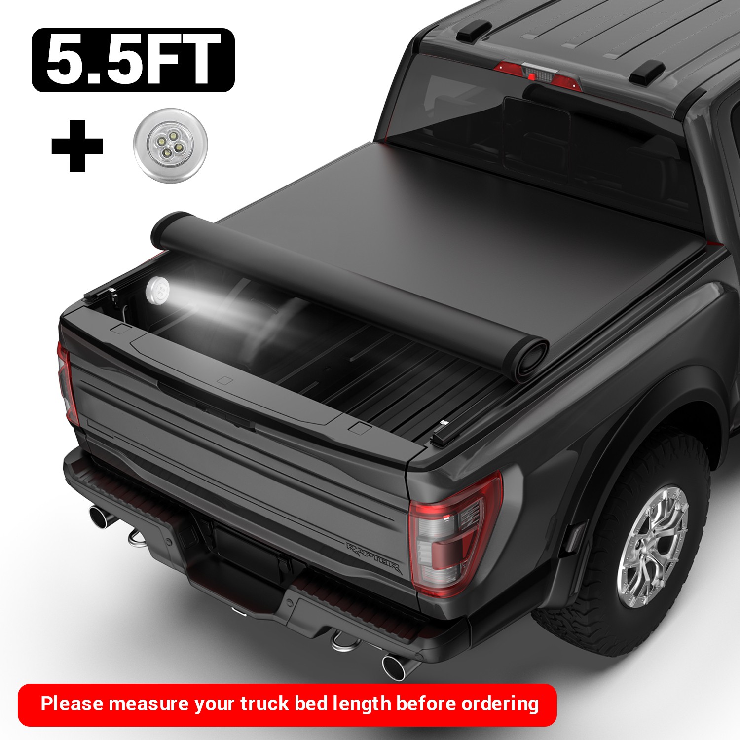 Truck Tonneau Cover For 2009-2026 Ford F150 5.5\' Short Bed Soft Roll Up On Top Truck Tonneau Cover For 2009-2026 Ford F150 5.5\' Short Bed Soft Roll Up On Top