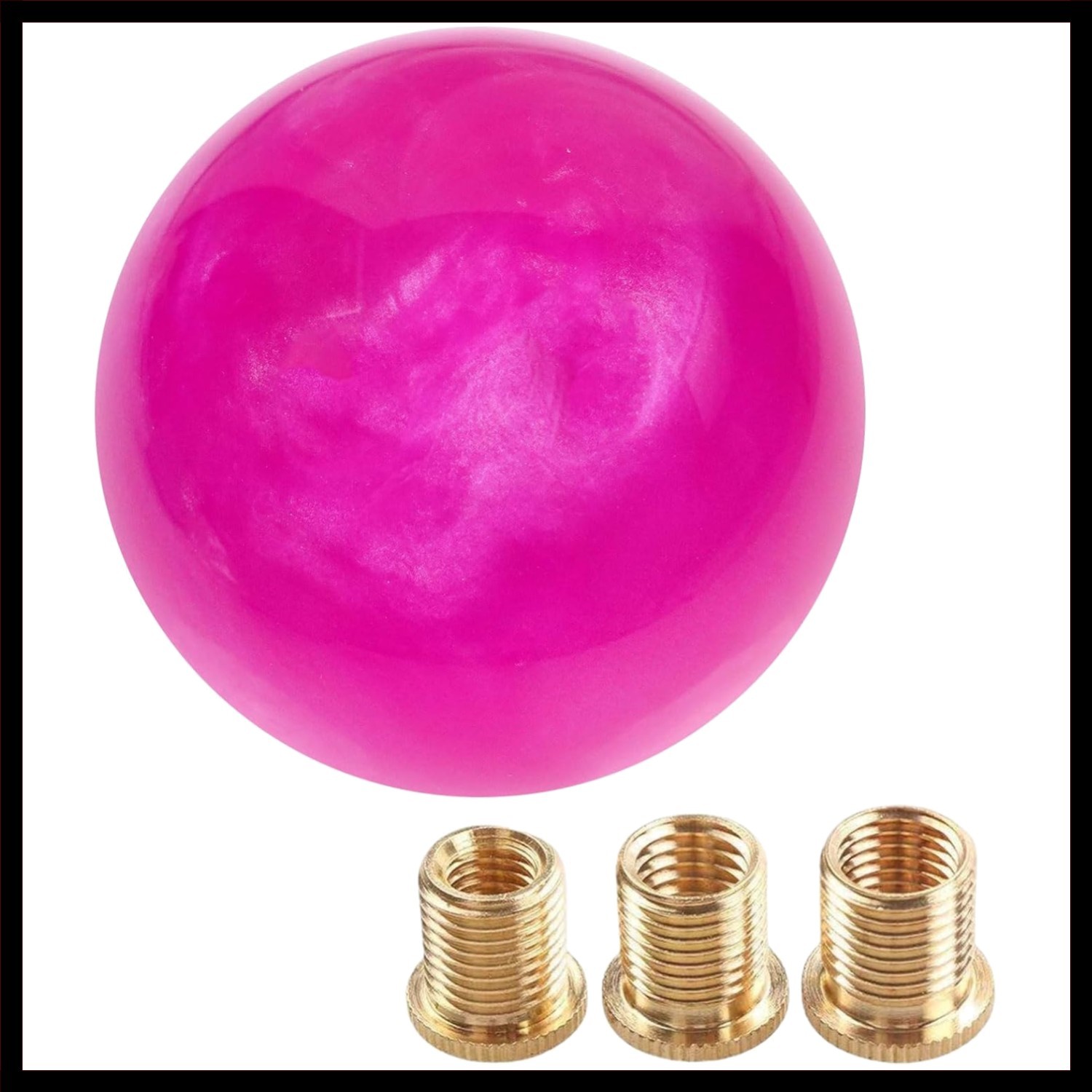 Marble Style Round Shift Knob for Manual and Automatic Vehicles - Rose Pink