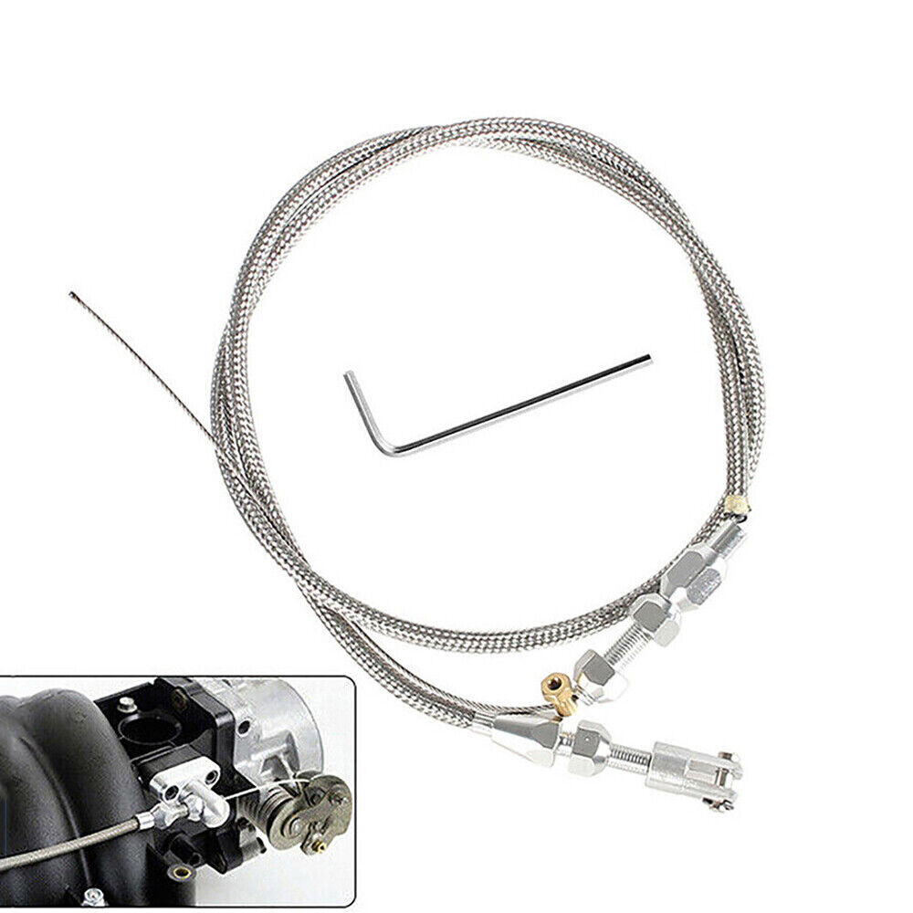 36 in Braided Engine Throttle Gas Cable Kit For Chevrolet Chevy LS1 4.8/5.3/6.0L