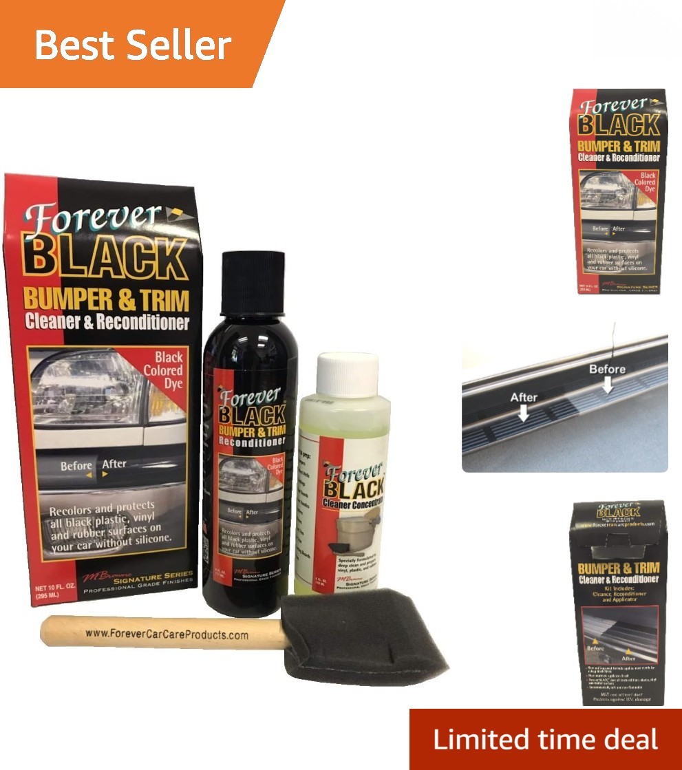 6 Oz Forever Black Bumper & Trim Kit - Environmentally Safe Black Dye & Cleaner