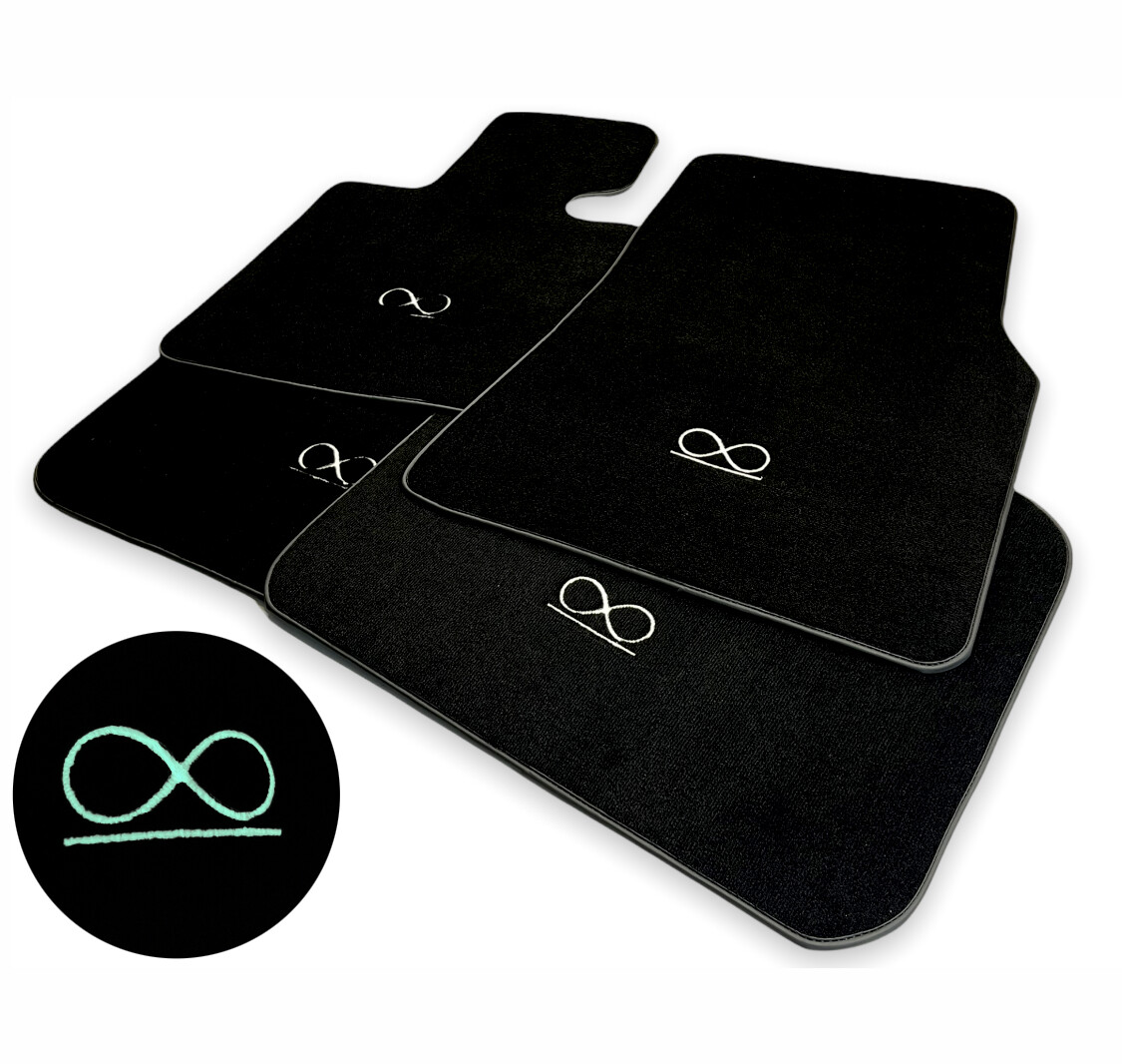 Floor Mats For Rolls Royce Cullinan 2019-23 Black Badge Fluorescent Sewing Logo
