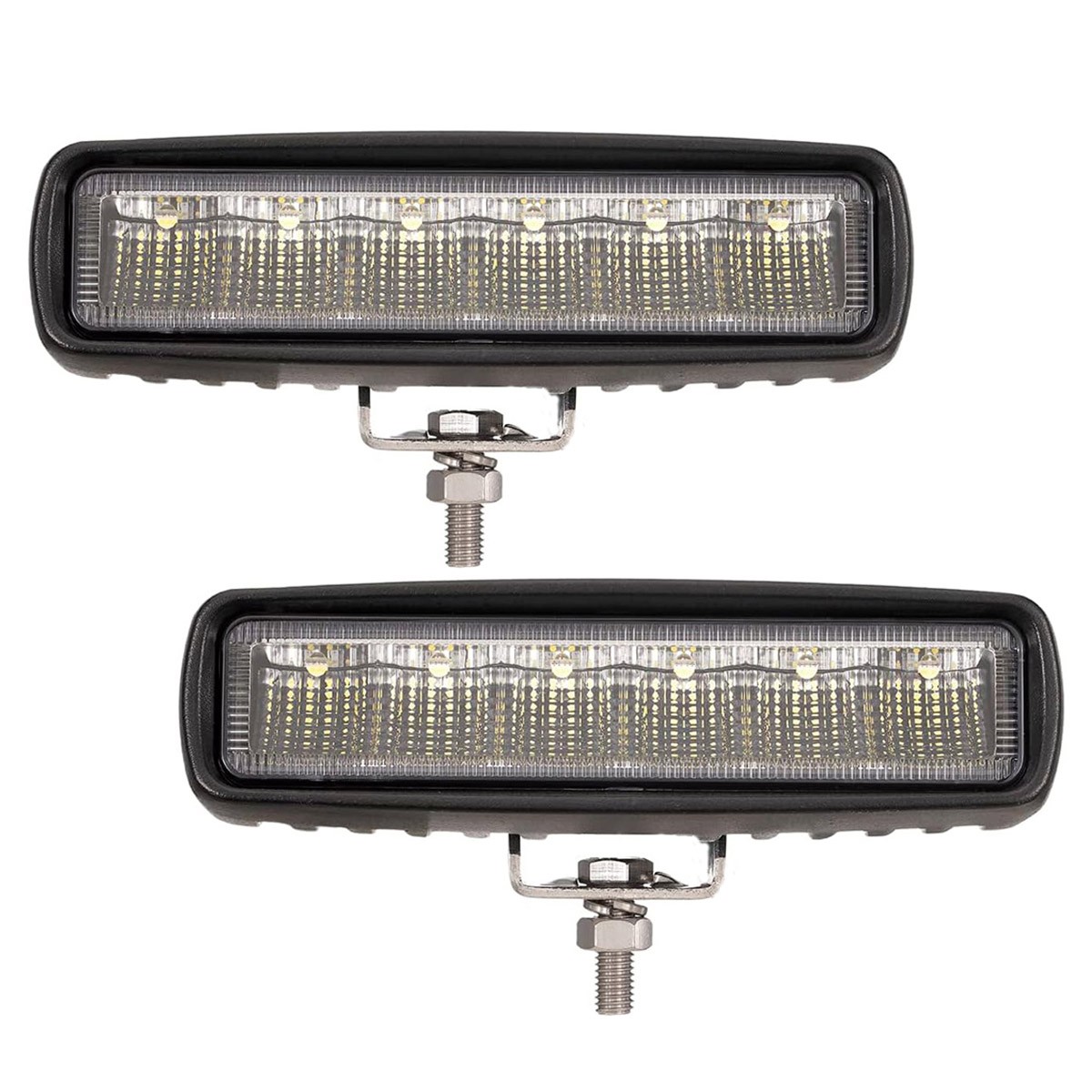 2X 6.3 inch 30W LED Work Light Bar Flood Auxiliary Lamp Off-road Motorcycle ATV