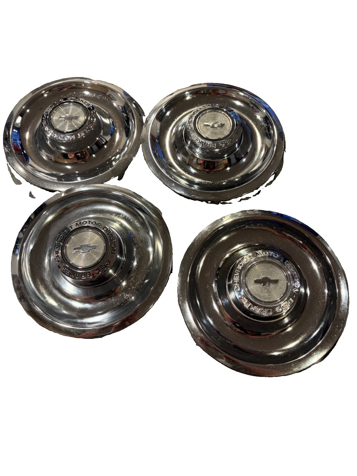 Vintage 1968-1972 Chevy Rally Wheel Center Hubcaps - Set of 4 Vintage 1968-1972 Chevy Rally Wheel Center Hubcaps - Set of 4