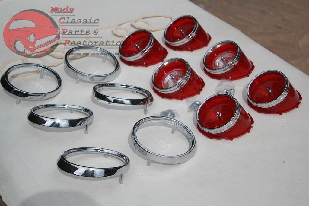 1965 Chevy Impala Complete Tail Light Lamp Backup Lens Trim Ornament Base Set 1965 Chevy Impala Complete Tail Light Lamp Backup Lens Trim Ornament Base Set