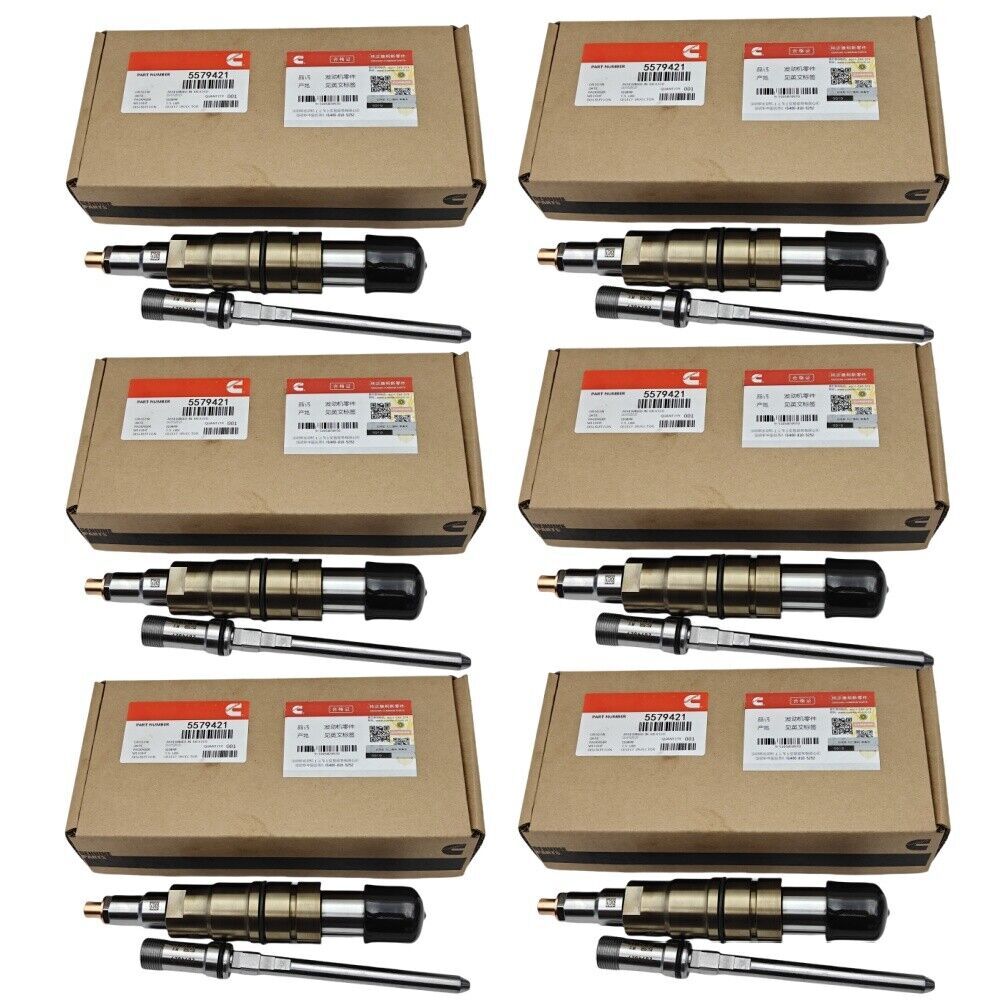 6PCS Cummins 5579421 5579421PX Fuel Injectors w/Tube X15 ISX/QSX15 Engine USA