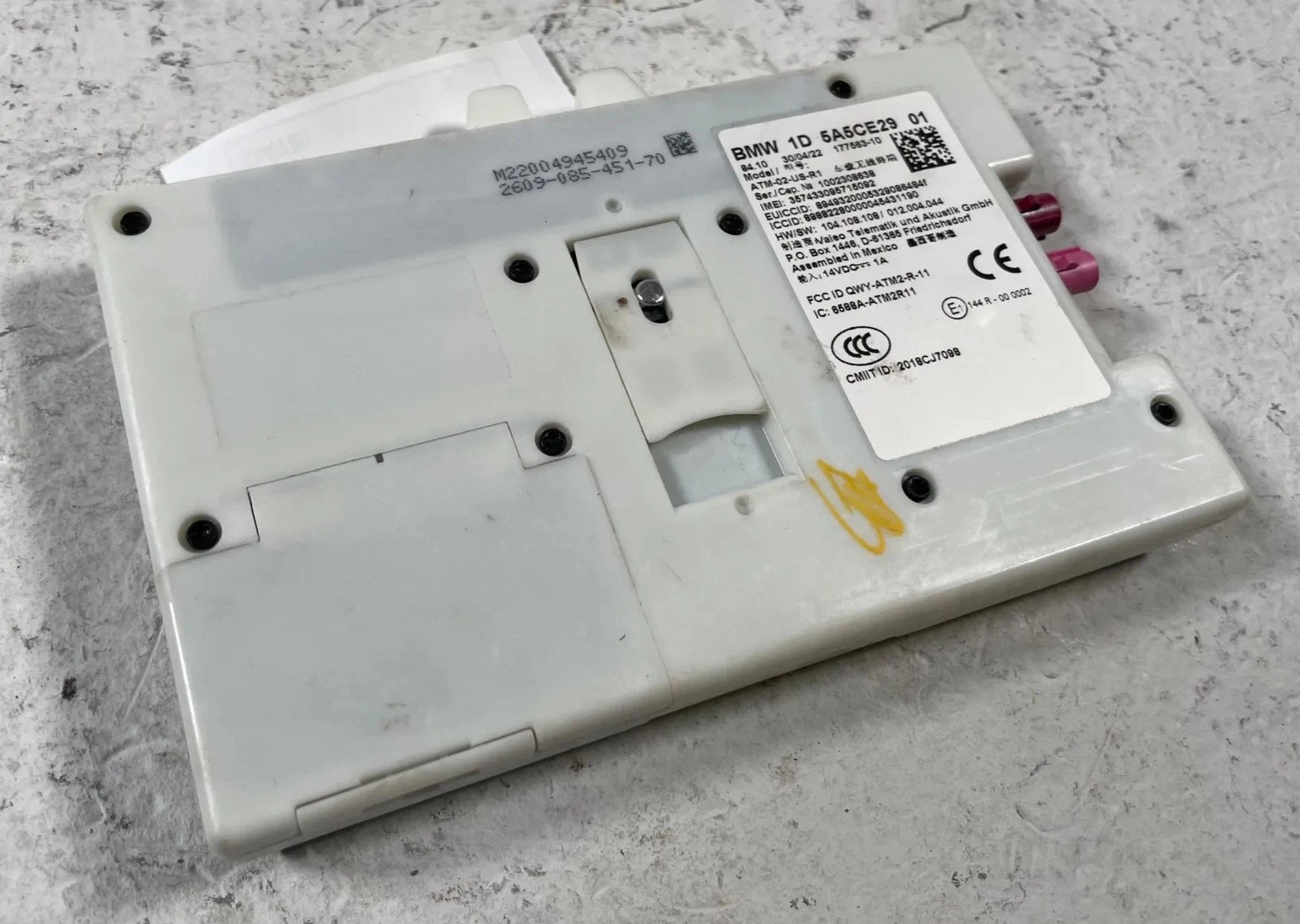 2022 - 2024 BMW X3 G01 TELEMATICS COMMUNICATION CONTROL MODULE UNIT # 108245