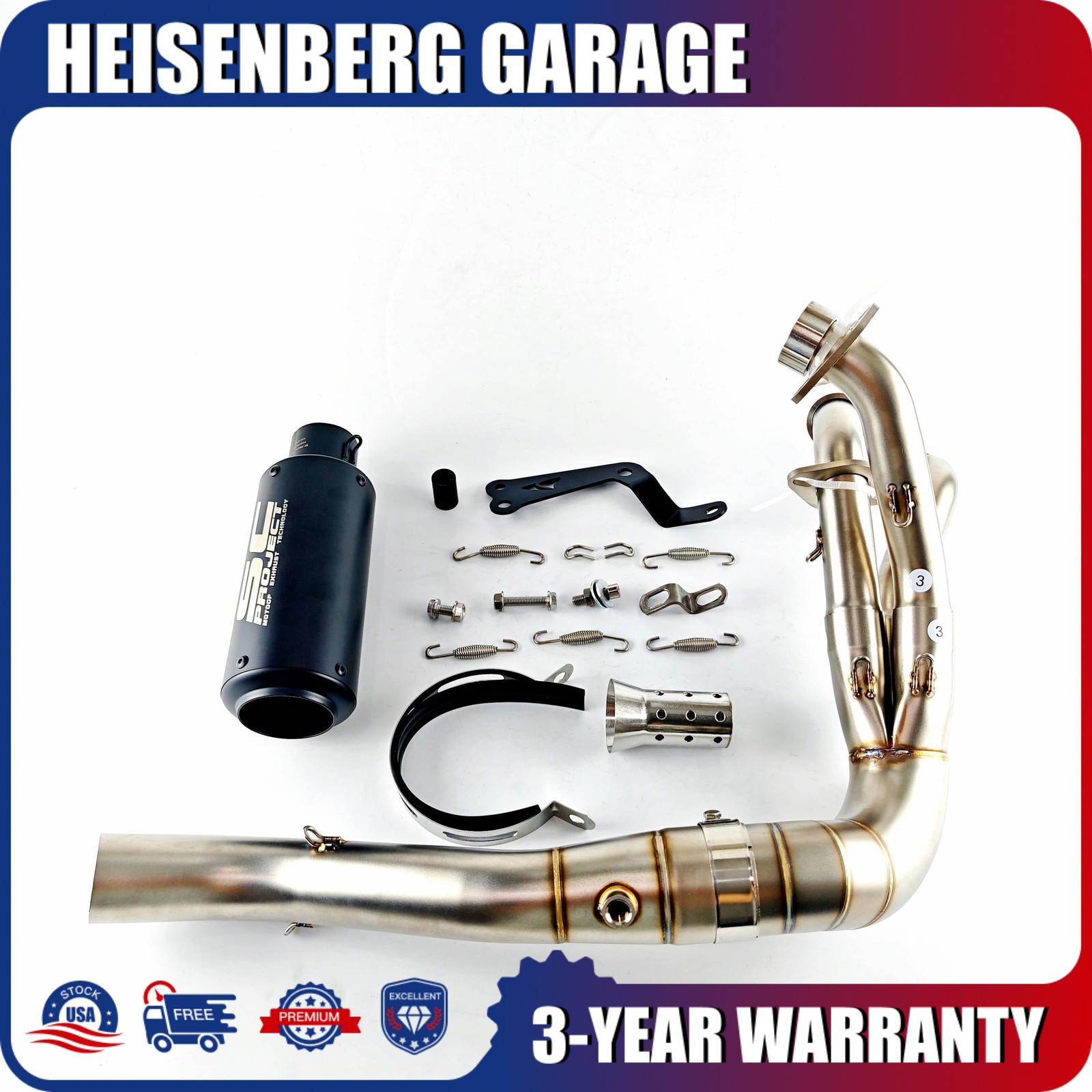MT-09 2020-2025 for Yamaha MT-09 Exhaust Front Pipe Muffler Tips Whole System