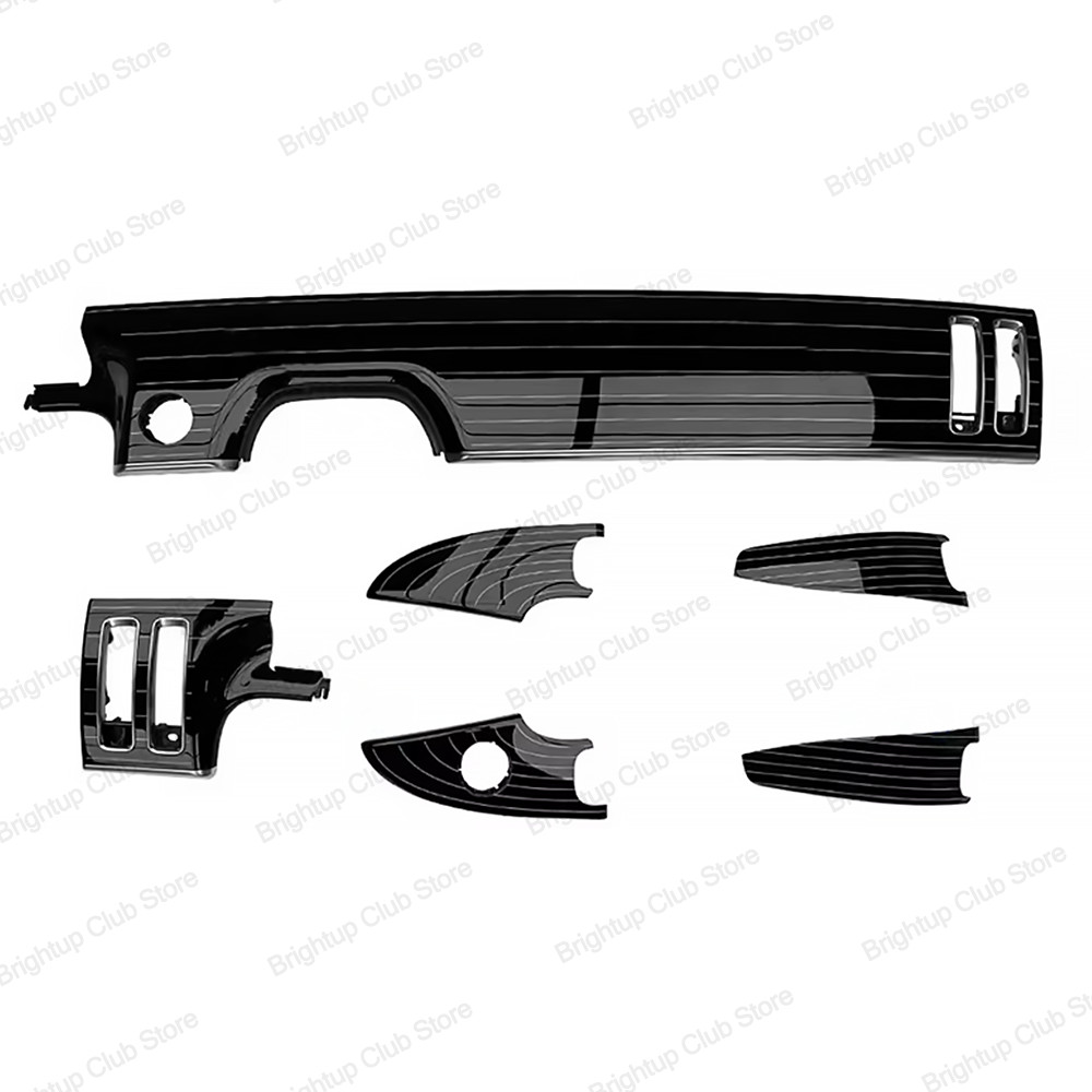 6PCS Piano Black Panel Interior Upgrade Trim Kit For Benz S-Class W223 Maybach