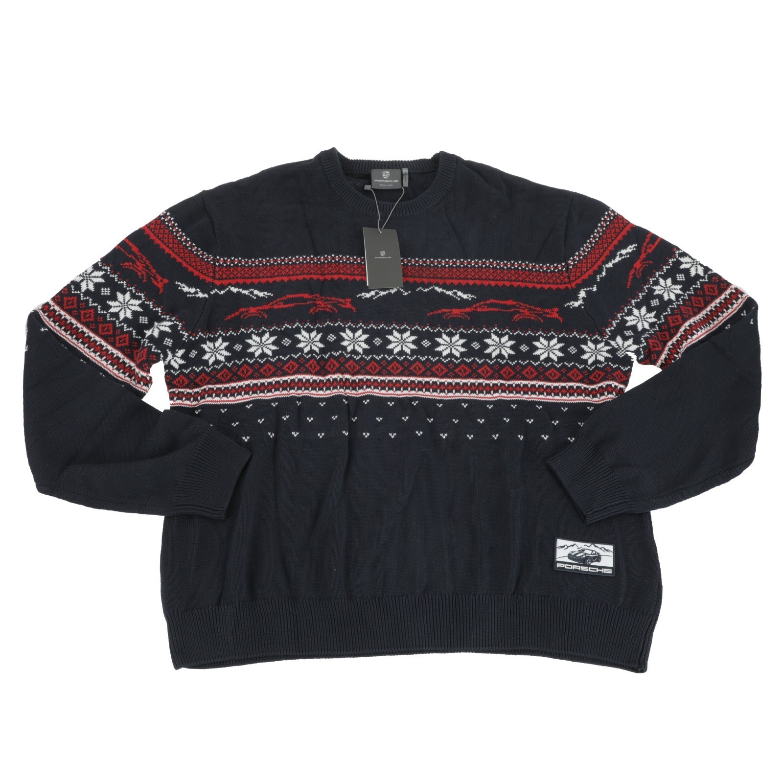 Porsche Unisex Dark Blue Knitted Christmas Cotton Pullover Sweater XXL Porsche Unisex Dark Blue Knitted Christmas Cotton Pullover Sweater XXL