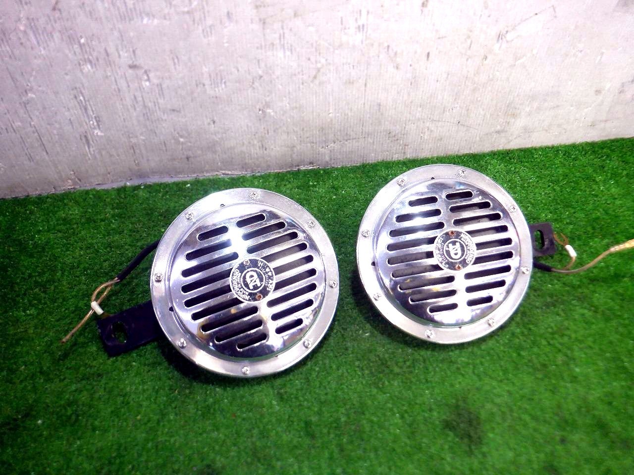 DENSO Vintage Round Chrome Horn Pair 072200-0540 Classic Car Tested Working DENSO Vintage Round Chrome Horn Pair 072200-0540 Classic Car Tested Working
