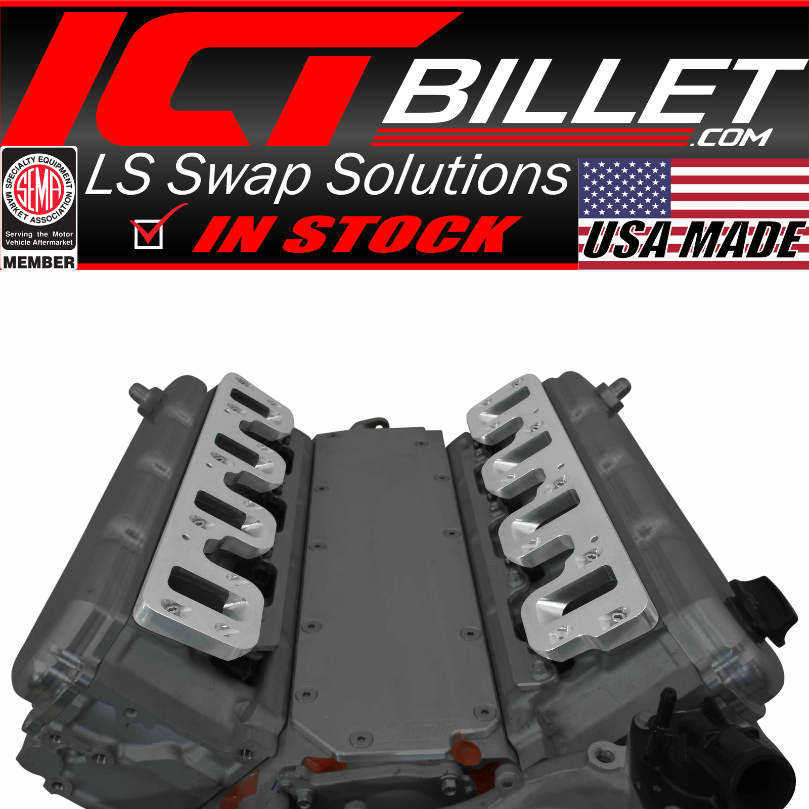 Gen V LT Cylinder Head to LS Gen IV Car / Truck Rectangle Port Intake Adapter