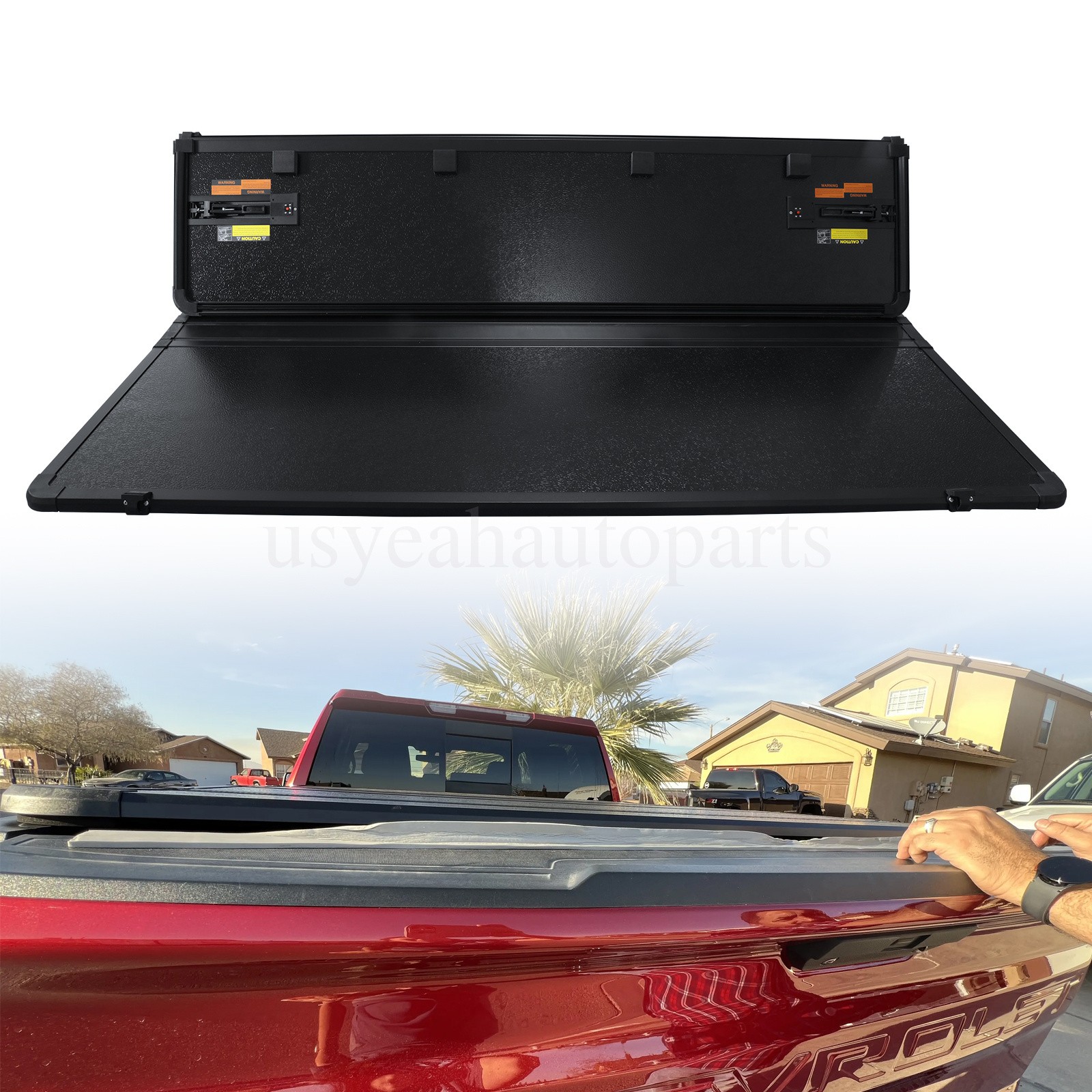 4 Fold Truck Tonneau Cover 5.8FT Bed For 2007-2023 Chevy Silverado GMC Sierra 4 Fold Truck Tonneau Cover 5.8FT Bed For 2007-2023 Chevy Silverado GMC Sierra