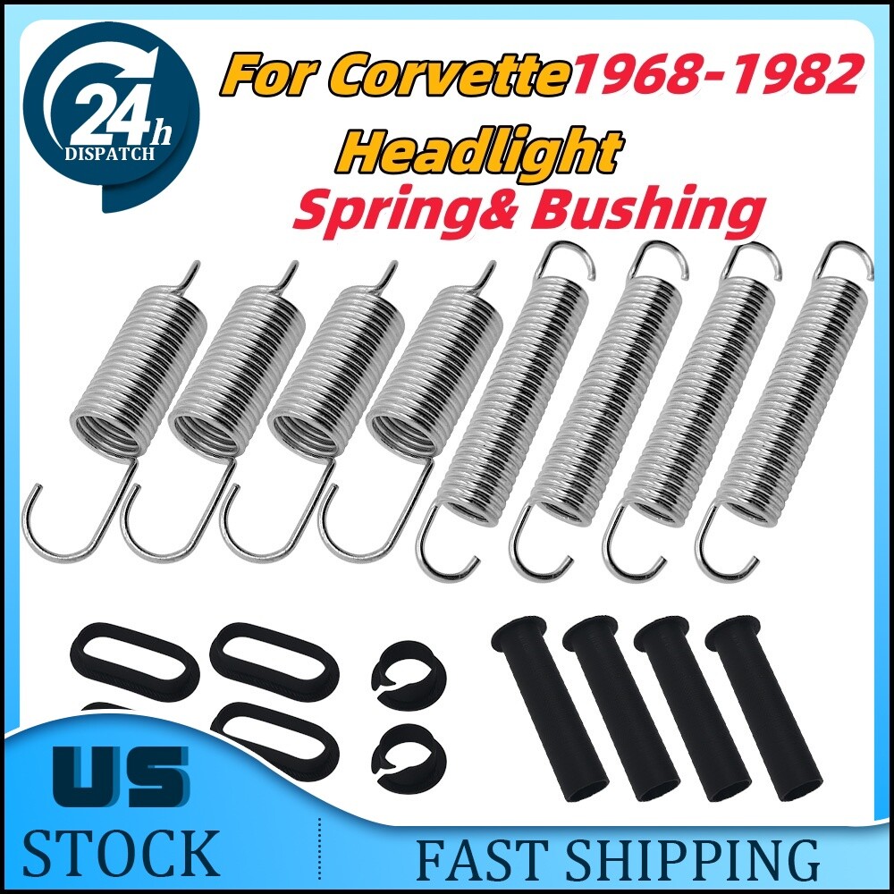 For 1968-82 Corvette Headlight Spring &Bushing Full Kit C3 2 Headlights US