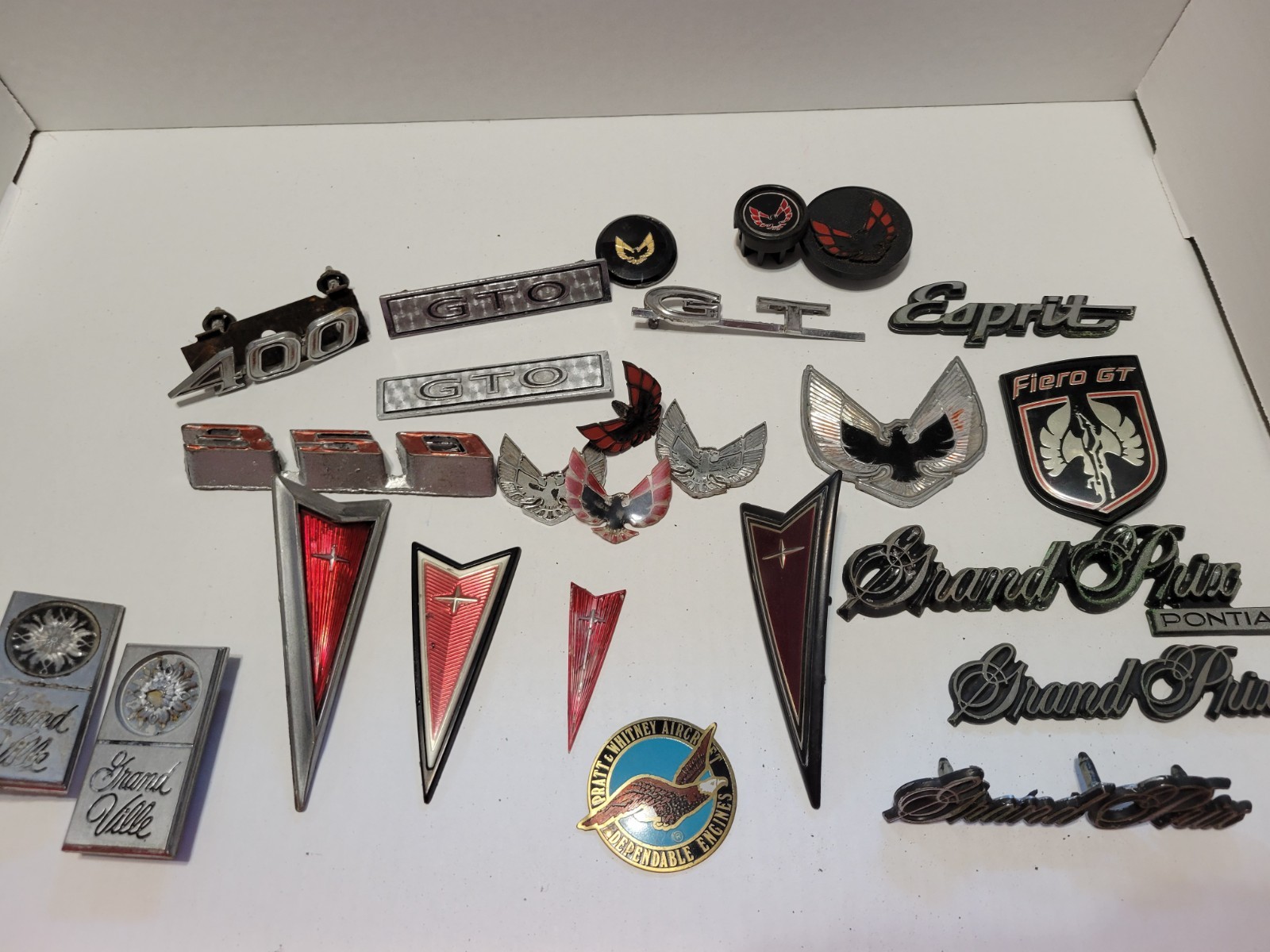 Vintage Pontiac Firebird, Grand Prix, GTO, Fiero GM Badge Emblem Lot For Restore Vintage Pontiac Firebird, Grand Prix, GTO, Fiero GM Badge Emblem Lot For Restore