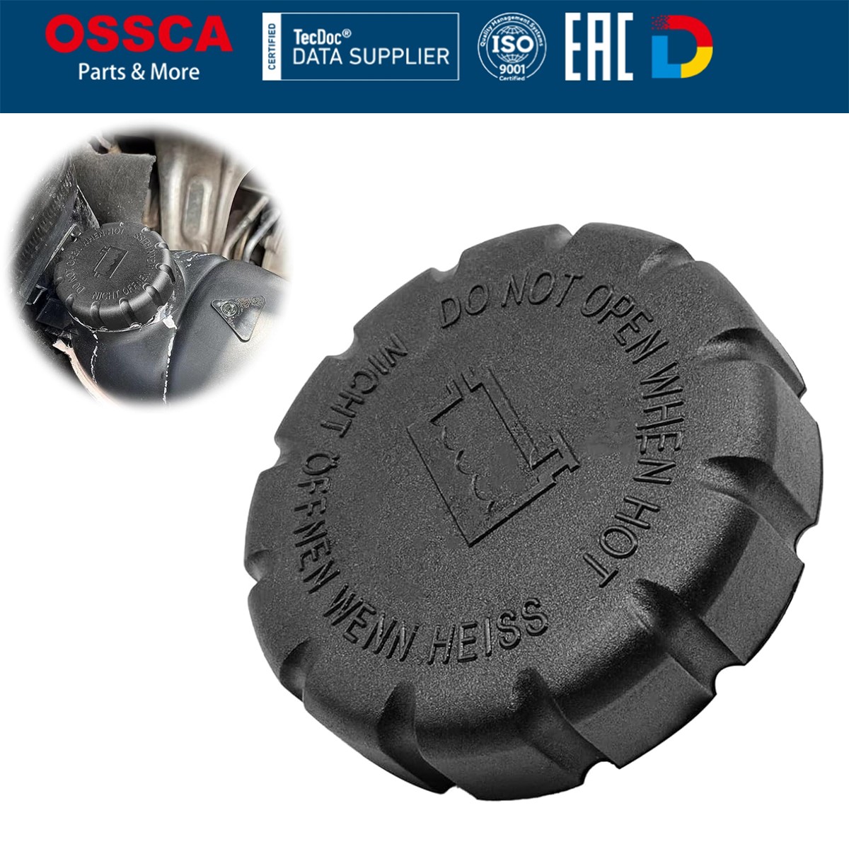 OSSCA Coolant Reservoir Expansion Tank Cap 2105010615 For Mercedes Benz W204