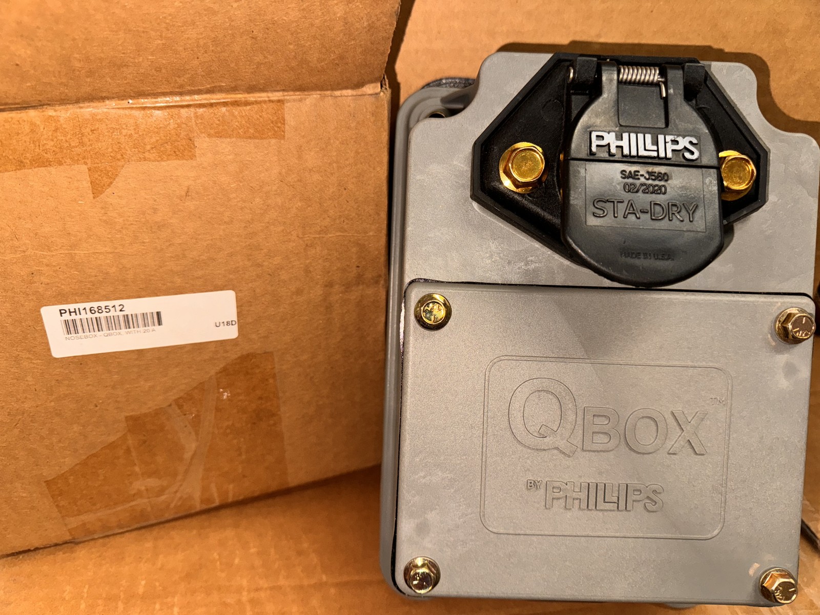 PHILIPS 16-8512 Nosebox Receptacle QBox 20 Amp New