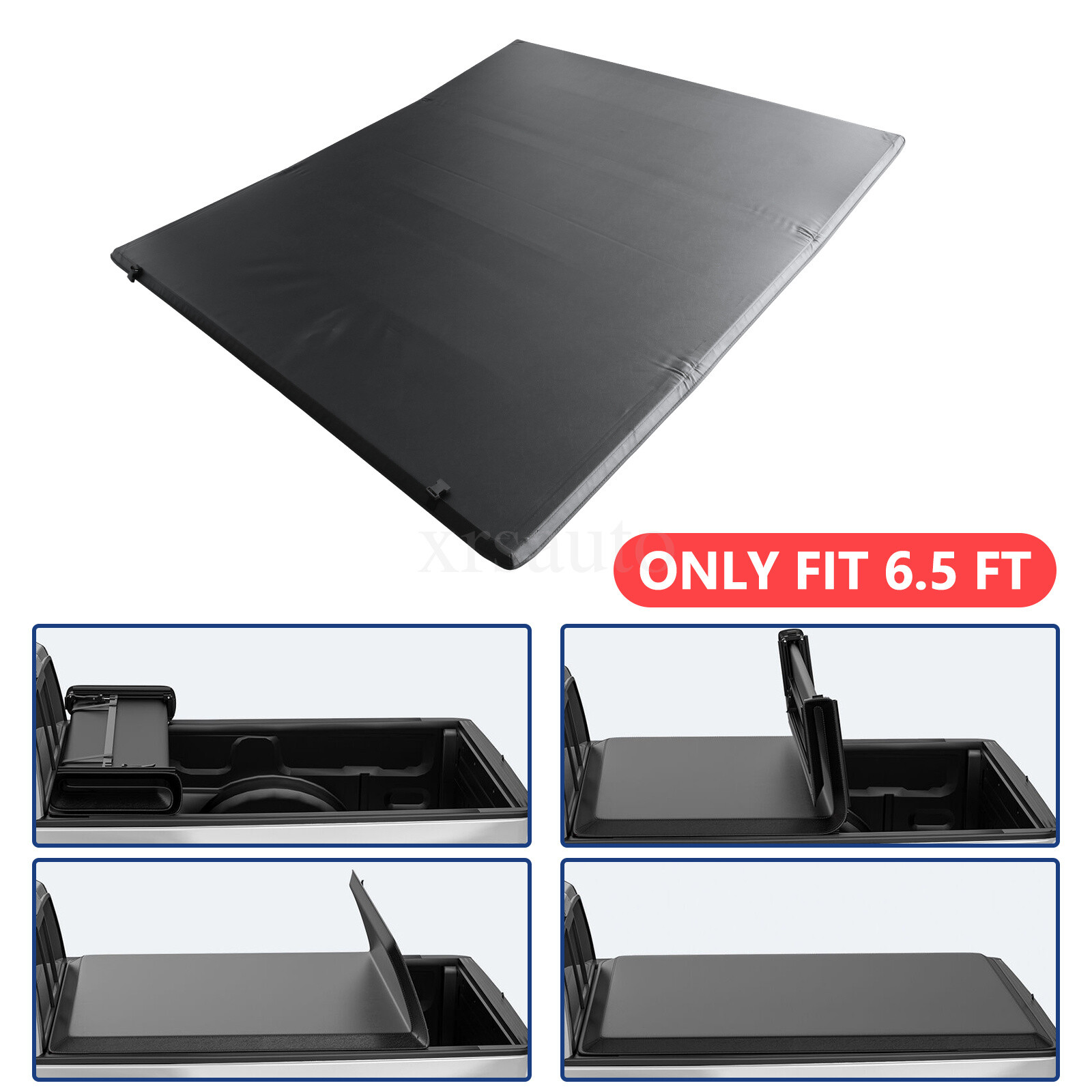 For Dodge Ram 1500 2500 3500 2002-2024  Tonneau Bed Cover 6.5Ft 6.4Ft Quad Fold