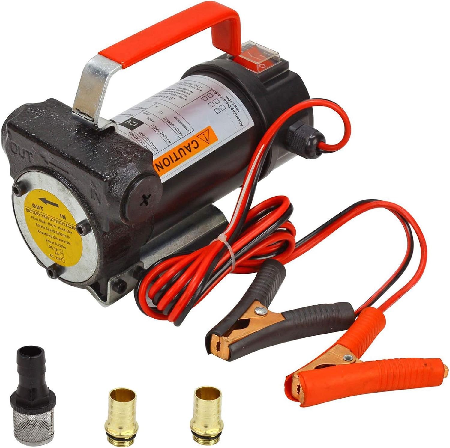 BLACKHORSE-RACING 12V DC Portable Electric Fuel Transfer Extractor Pump... 