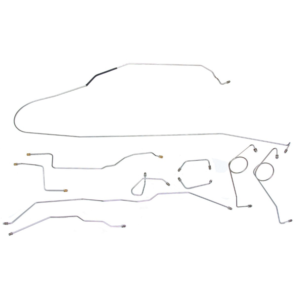 1968-71 Ford Bronco Truck 4wd Brake Line Set Tube Kit Manual Drum Brakes Steel