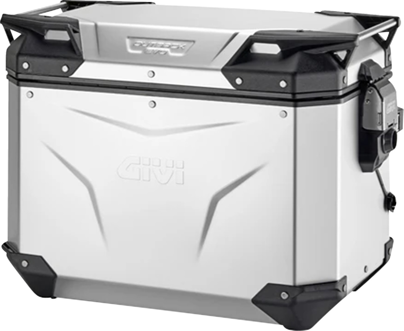 GIVI Fits Outback Evo Side Case - Right - 48 Liter - Silver Anodized OBKEV48AAR GIVI Fits Outback Evo Side Case - Right - 48 Liter - Silver Anodized OBKEV48AAR