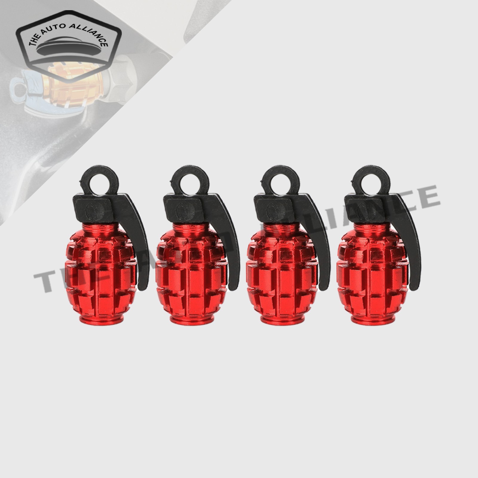 4pcs Grenade Shaped Car Wheel Tyre Valve Stem Alloy Caps Bicycle Dust Covers