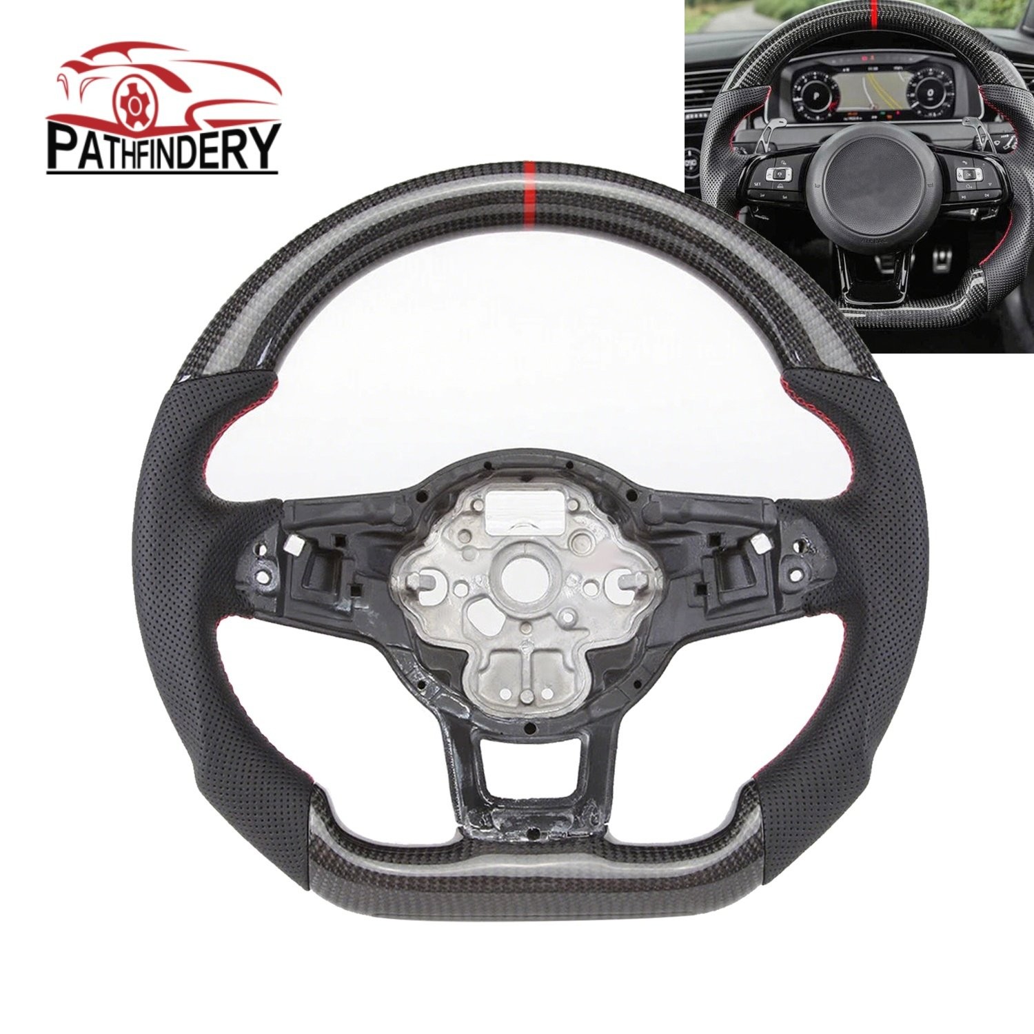 For 2015-2020 Volkswagen VW Golf MK7 GTI  Real Carbon Fiber Sport Steering Wheel