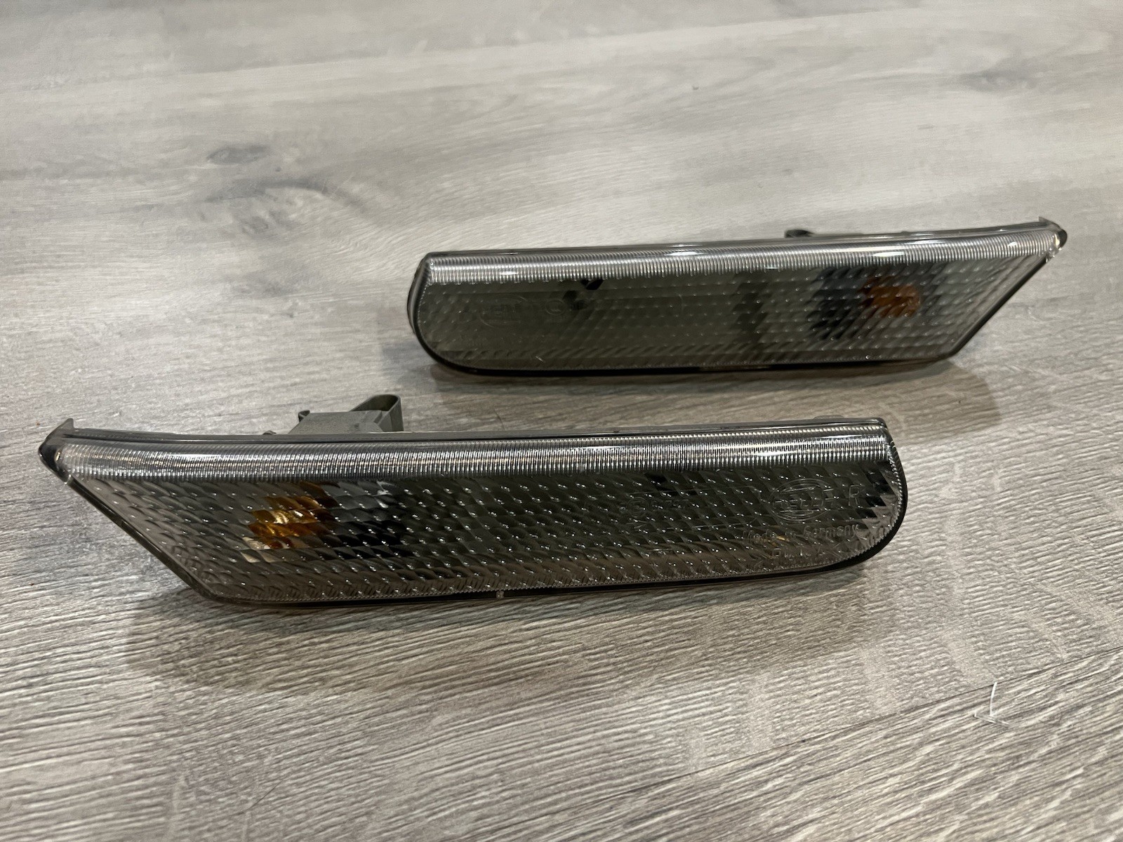 Porsche 911 996.631.044.01 Smoked Hella Side Marker Lights Pair OEM Euro