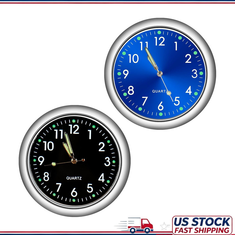 Small Luminous Stick-On Analog Clock Car Dashboard, Tiny Quartz Battery Operated Small Luminous Stick-On Analog Clock Car Dashboard, Tiny Quartz Battery Operated