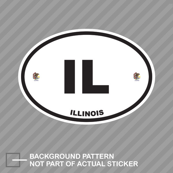 Illinois State Flag Oval Sticker Decal Vinyl IL