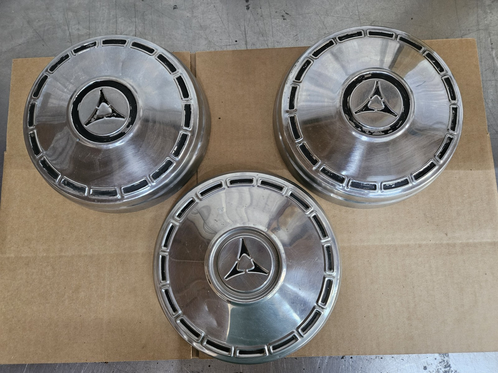 Mopar Used Original 1963 - 1968 Dodge Dart Hubcaps, Set of 3