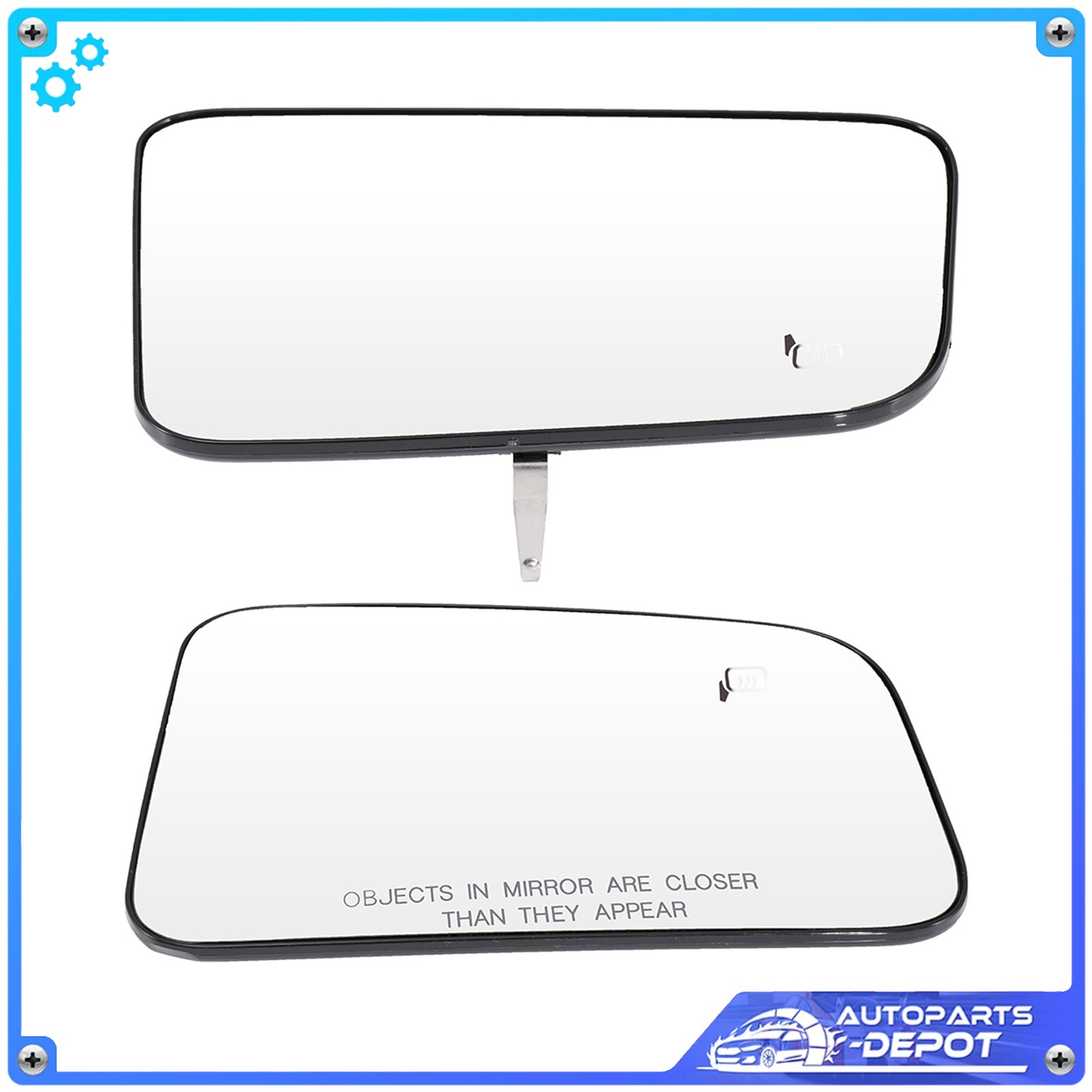 For 07-08 Ford EDGE Mirrors Heated Chrome CONVEX+W +Flat Mirrors Glass (L+R)Side