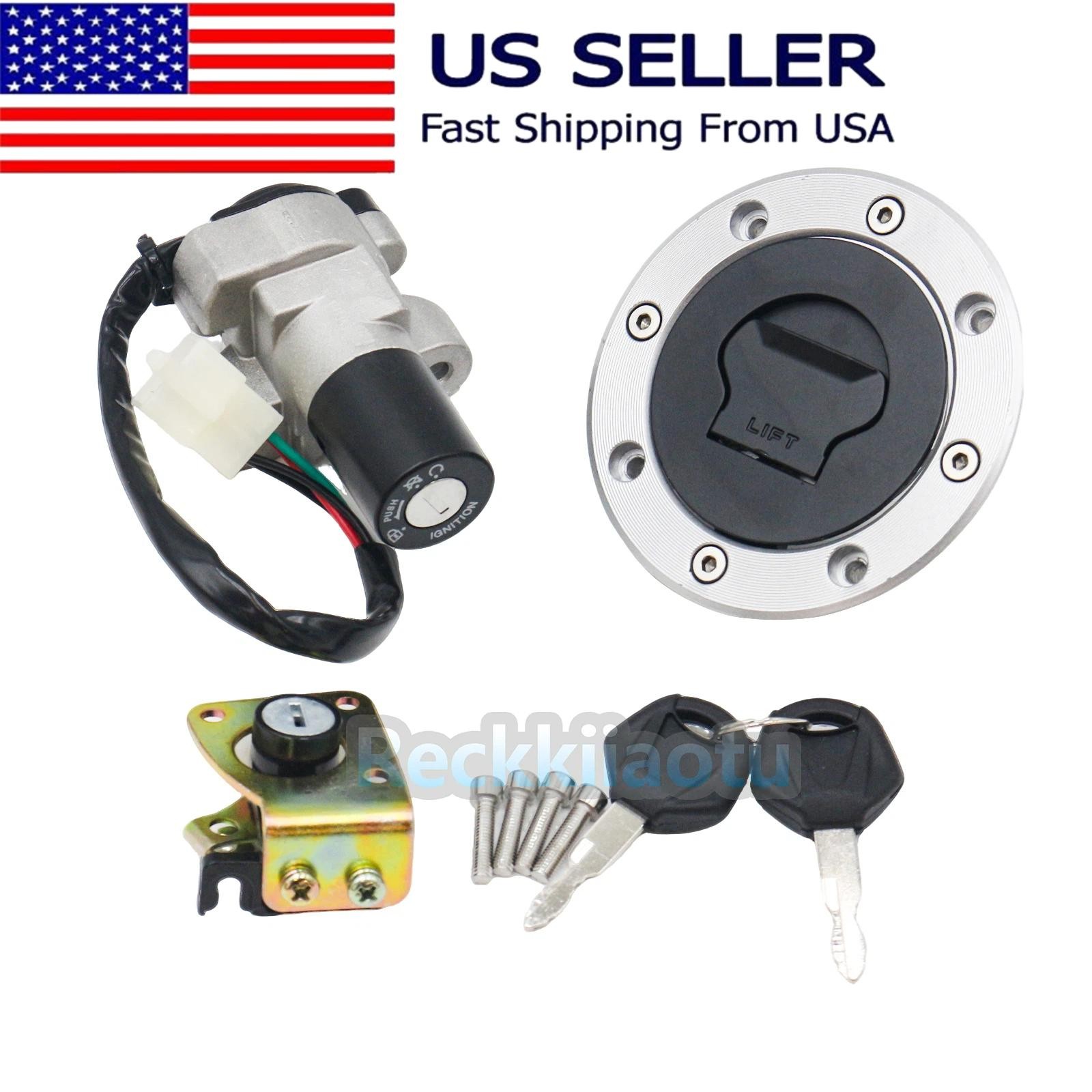Lock Set Igntiton Swtich Fuel Gas Tank Cap For 1990-1996 Suzuki VX800 ect...
