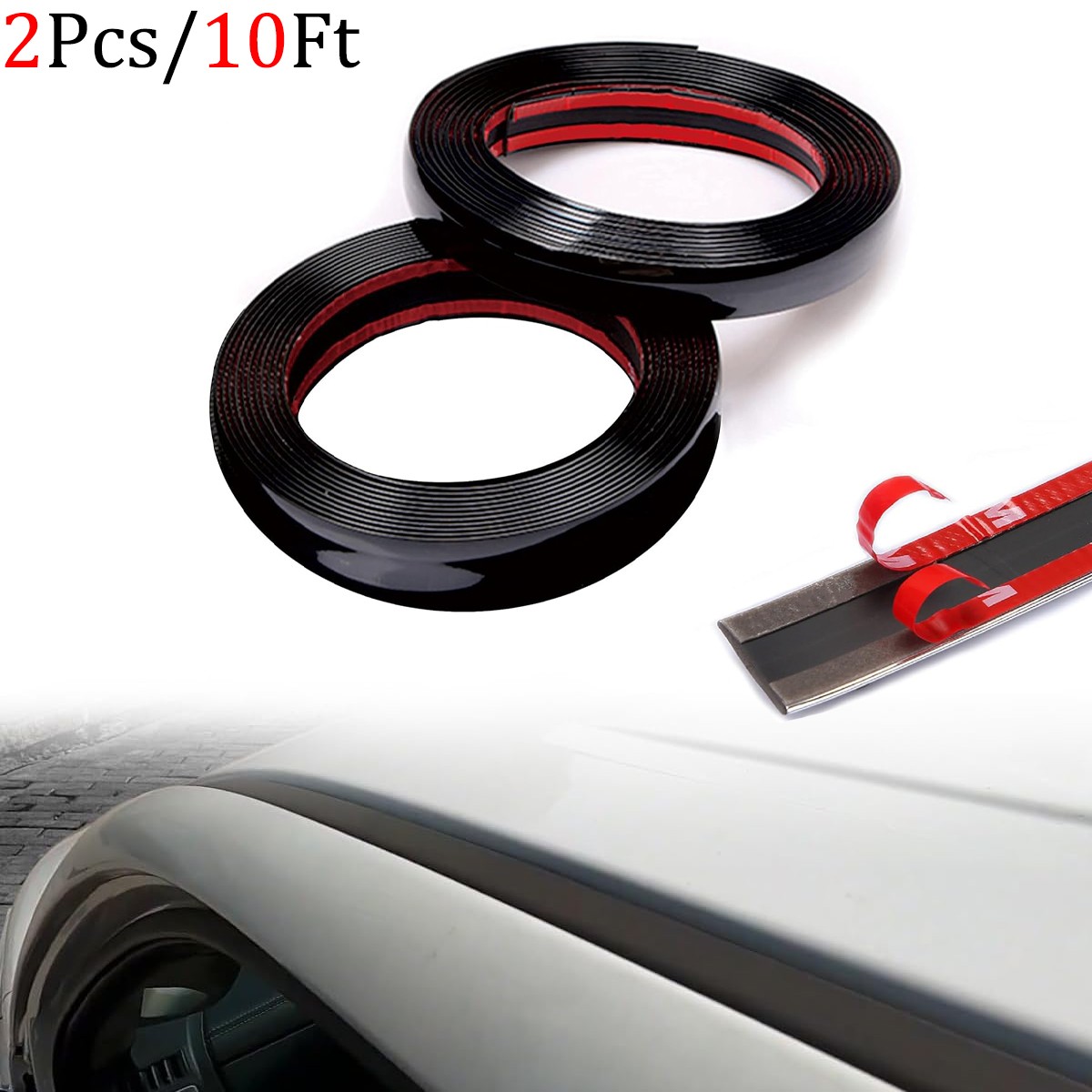 2Pcs 10FT For Subaru Roof Molding Trim Side Drip Molding Stripping Self-Adhesive