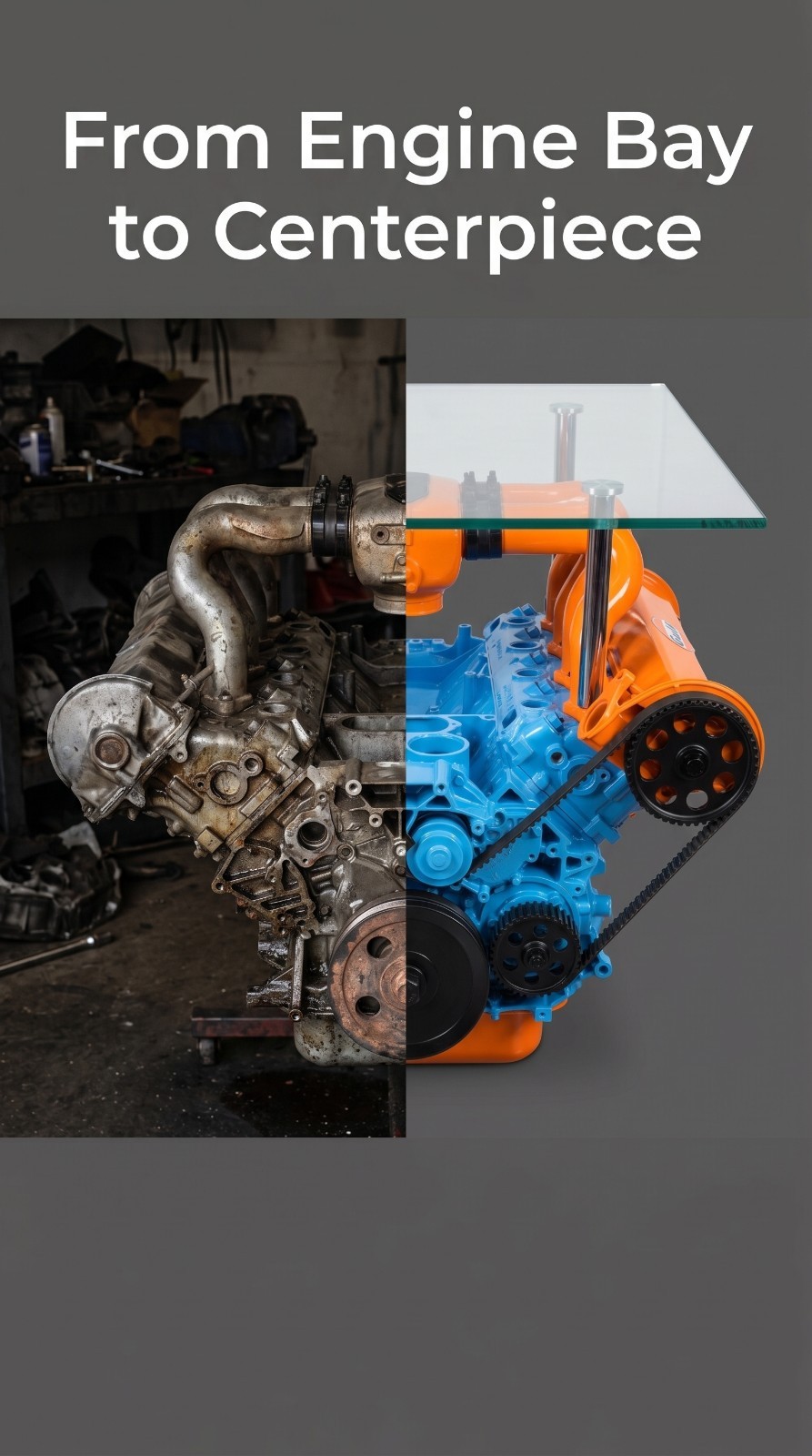 Custom V8 Engine Coffee Table 24\