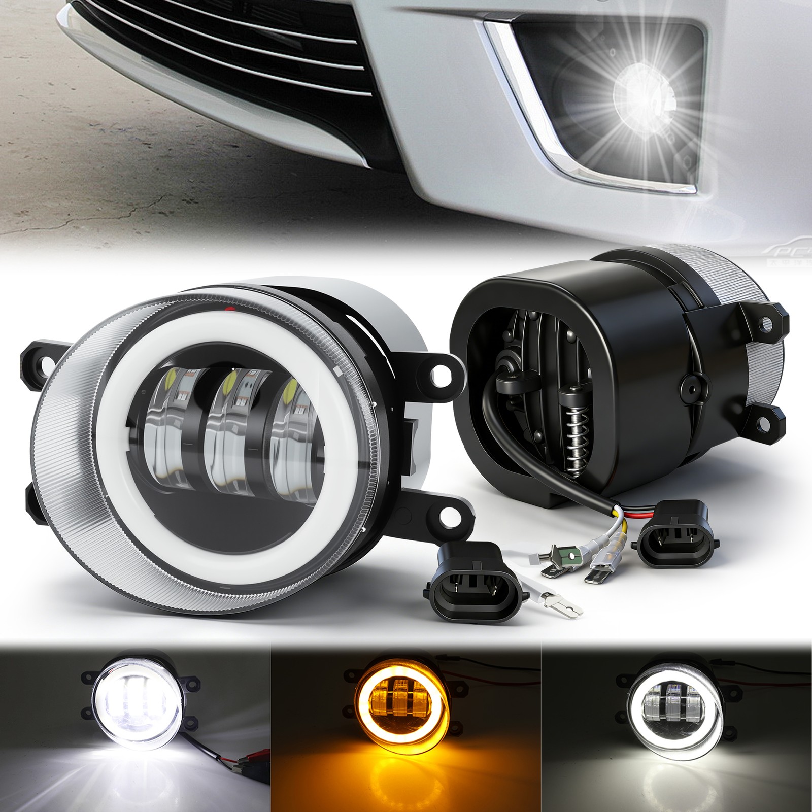 LED Clear Fog Light Bumper Lamp Replacement FOR Ford Mustang 2015 2016 2017 pair
