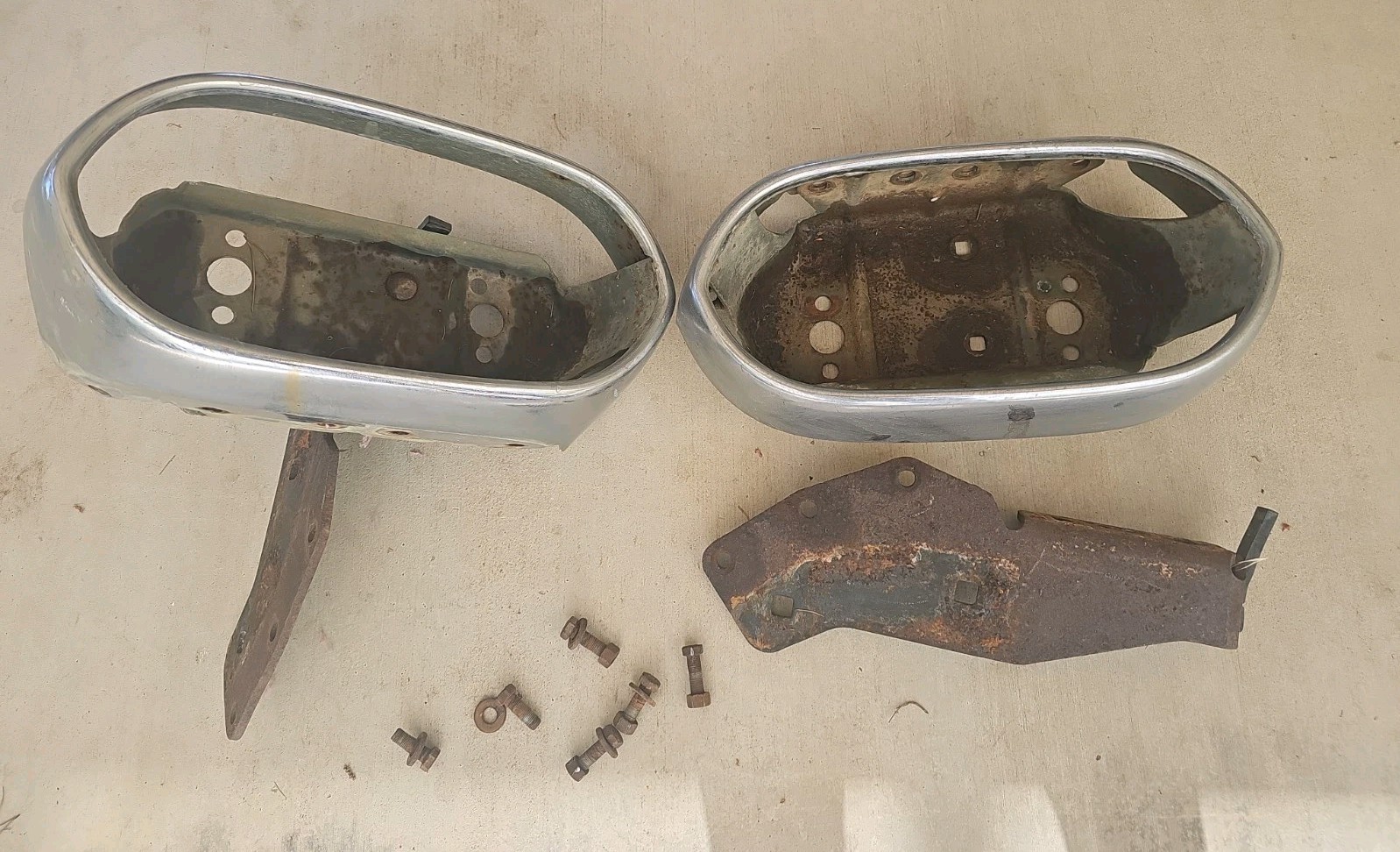 Pair of 1961 Cadillac Rear Bumper Ends That the Tail Lights Fit In OEM . RH & LH Pair of 1961 Cadillac Rear Bumper Ends That the Tail Lights Fit In OEM . RH & LH