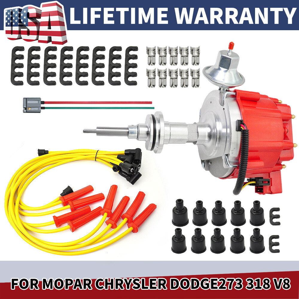 NEW HEI Distributor &Wire &Pigtail for Chrysler Dodge 273 318 V8