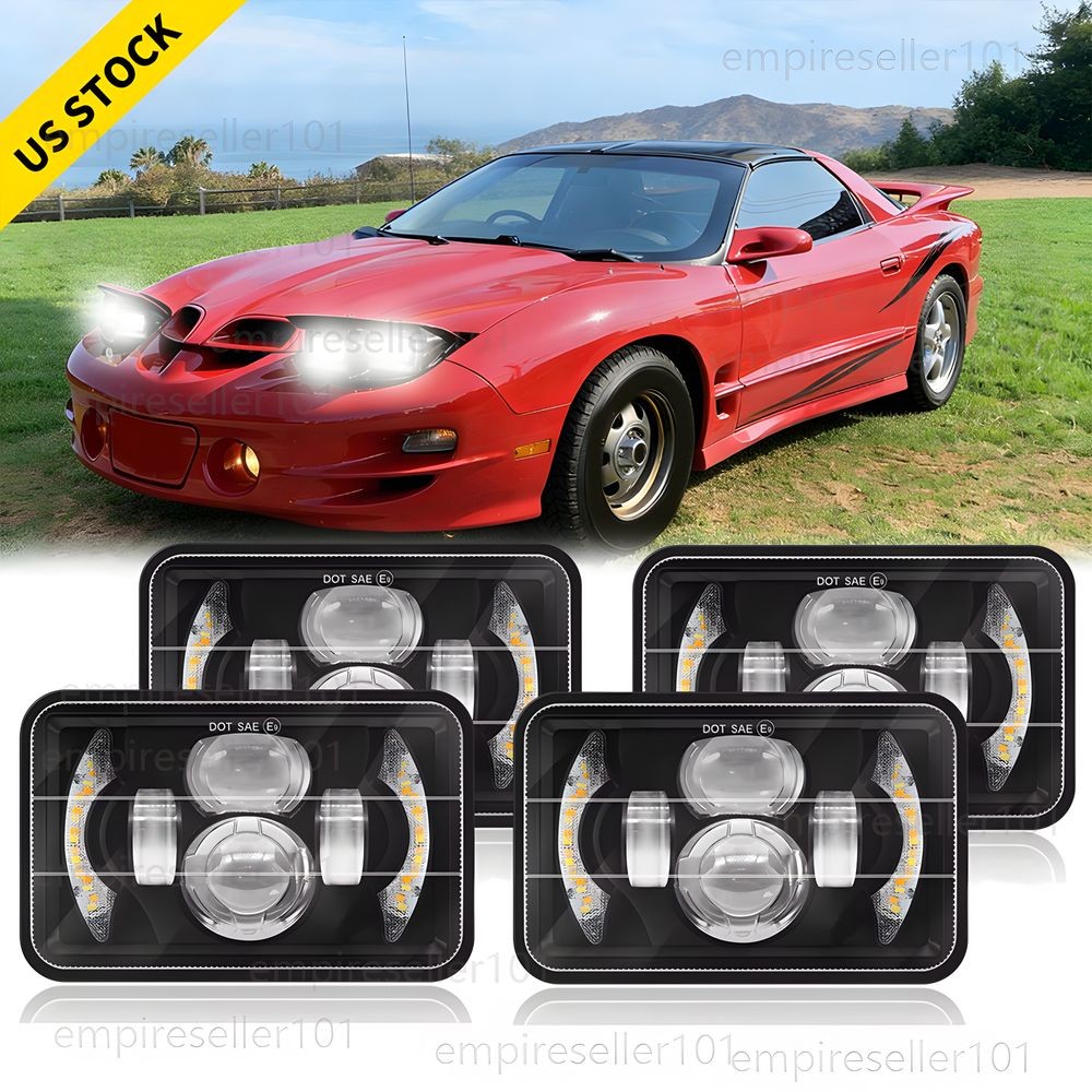 4PCS 4x6 inch LED Headlights Hi-Lo Beam For Pontia Firebird Trans Am 1998-2002 4PCS 4x6 inch LED Headlights Hi-Lo Beam For Pontia Firebird Trans Am 1998-2002