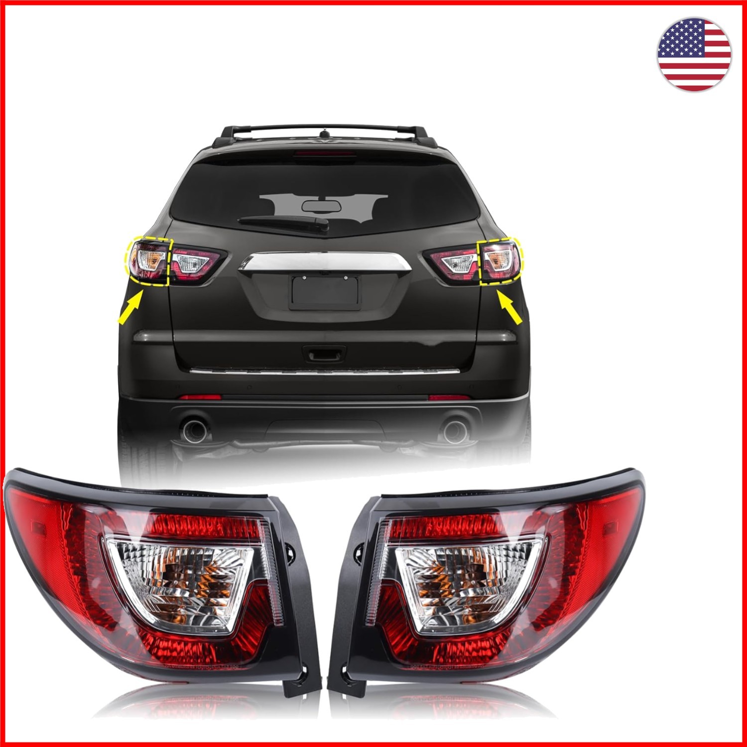 Durable Waterproof Tail Lights for Chevy Traverse 2013-2017 - Complete Set