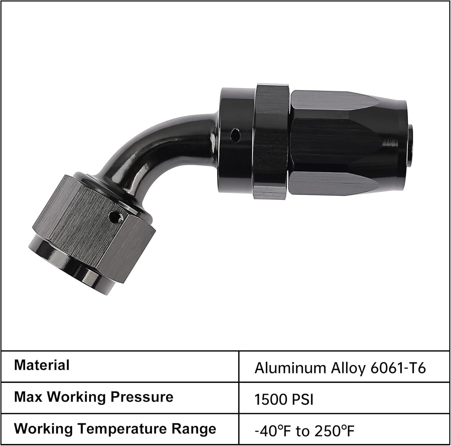 1 pcs 10AN Hose End Fitting 60 Degree Swivel FITS CPE Braided Hose Black.Fongoff