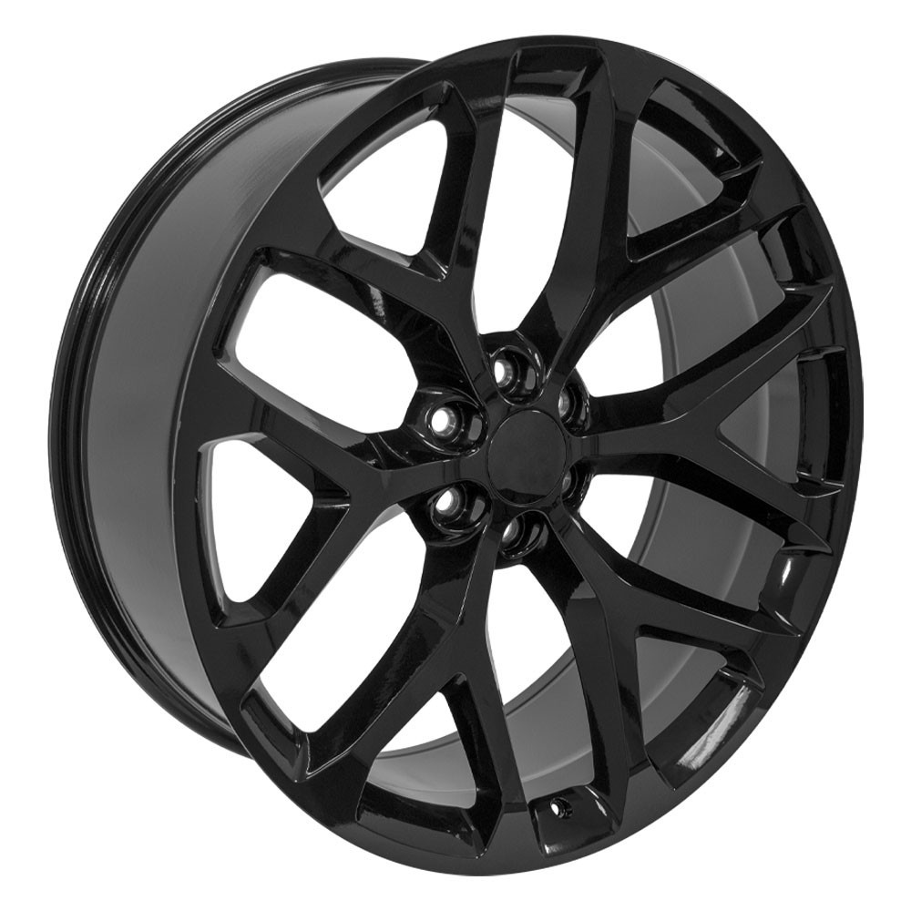 24x10 Black Snowflake Wheels Chevy Silverado Tahoe GMC Sierra Yukon Escalade