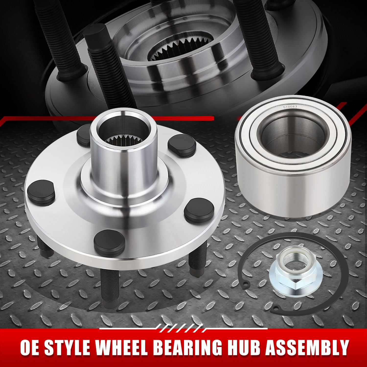 For 07-10 Ford Edge Lincoln MKX OE Style Front Wheel Bearing & Hub Assembly For 07-10 Ford Edge Lincoln MKX OE Style Front Wheel Bearing & Hub Assembly