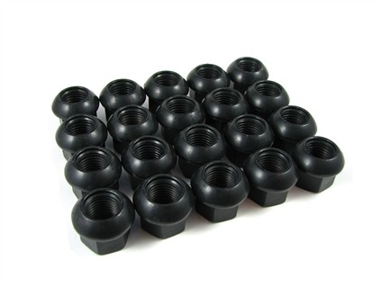 20 Pcs Porsche Ball Seat Open End Lug Nuts 14x1.5 Black