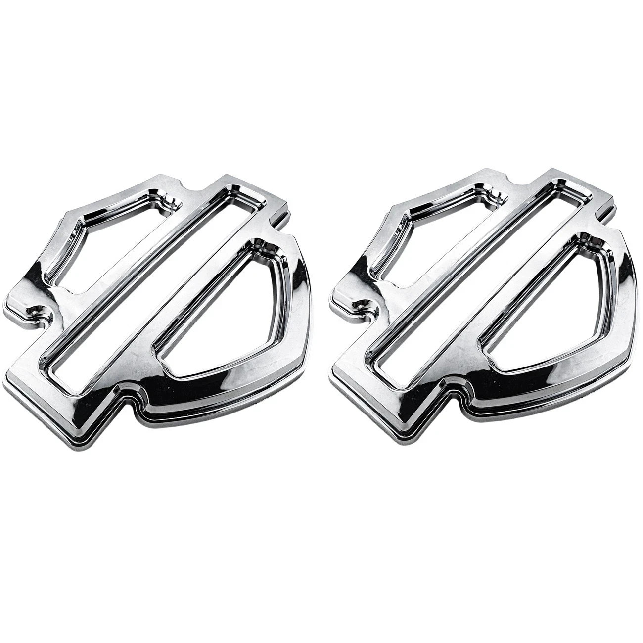 2Pcs Set Chrome for Harley Davidson Metal ( NOT PLASTIC ) Tank Emblems Badges