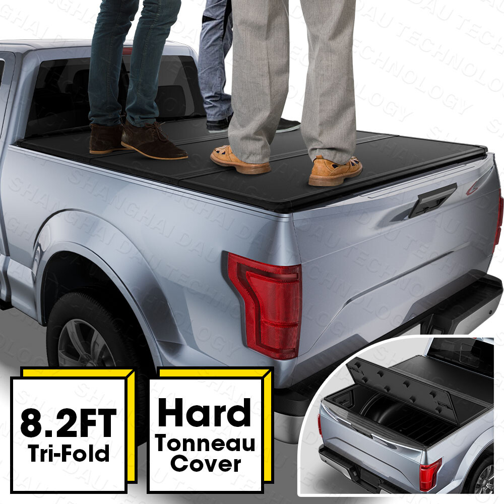 8.2FT FRP Hard Tonneau Cover Tri-Fold For 1999-2026 Ford F250 F350 Truck Bed