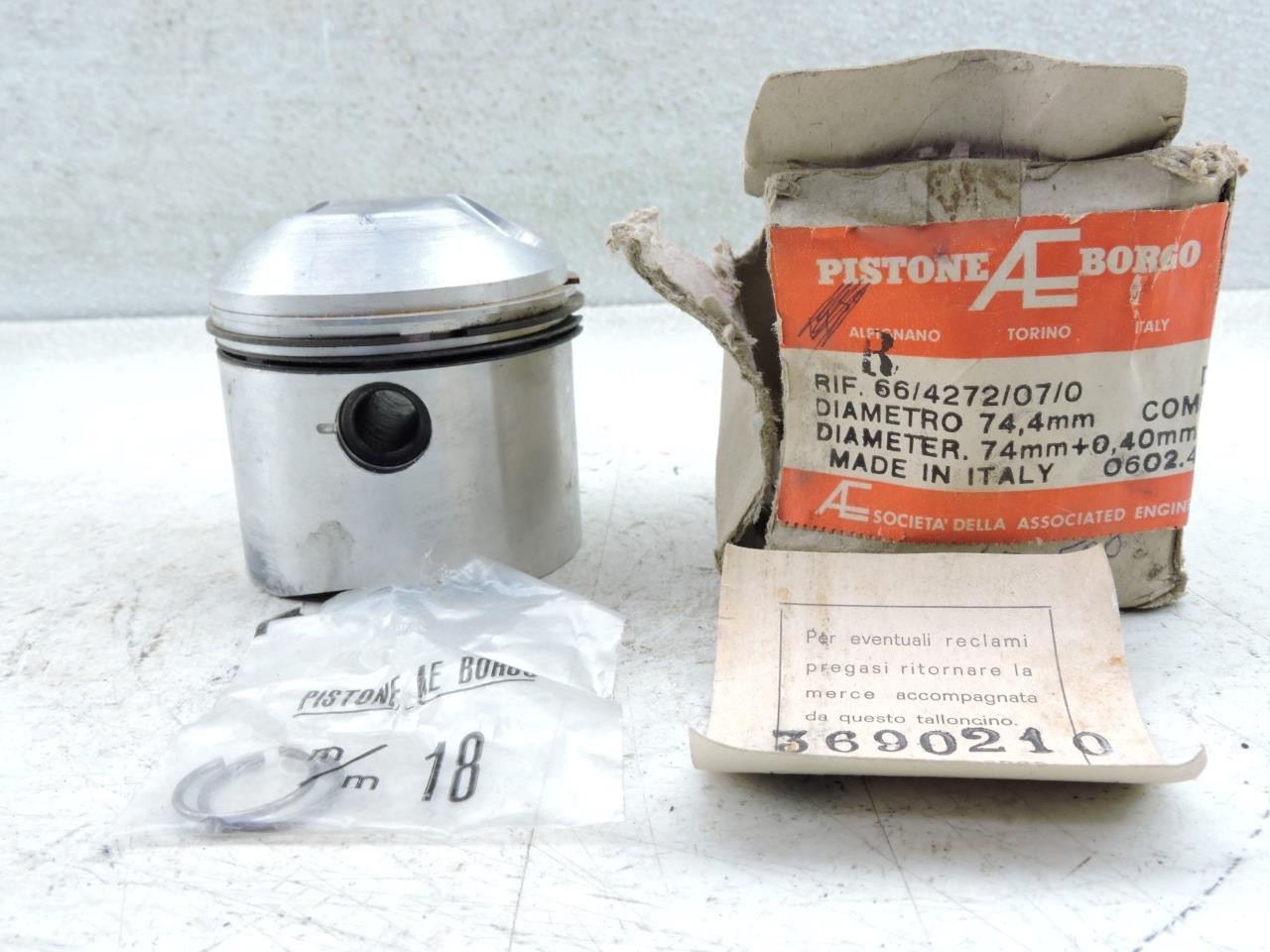 NOS .040 Borgo 74.4 mm Piston Vintage Ducati 250 Monza Sebring 060247500 T1577