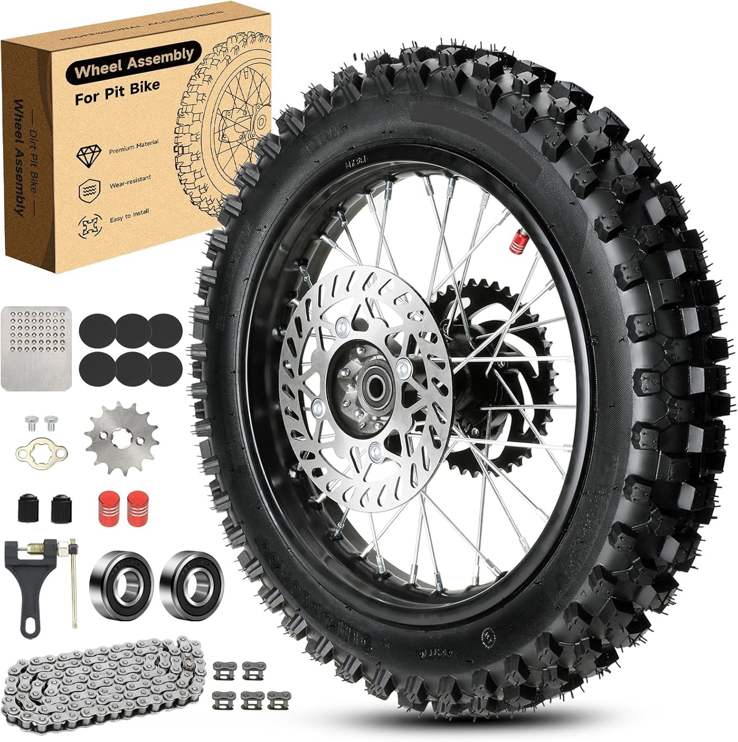 14\'\' Wheel 90/100-14 3.00-14 Rear Tire Rim Assembly For RM80 KLX125 KX85 YZ80 