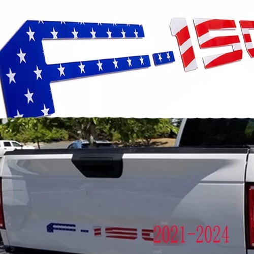 USA Flag 3D Raised Tailgate Insert Decal Letters For F-150 2021-2024 5PCS Badge USA Flag 3D Raised Tailgate Insert Decal Letters For F-150 2021-2024 5PCS Badge